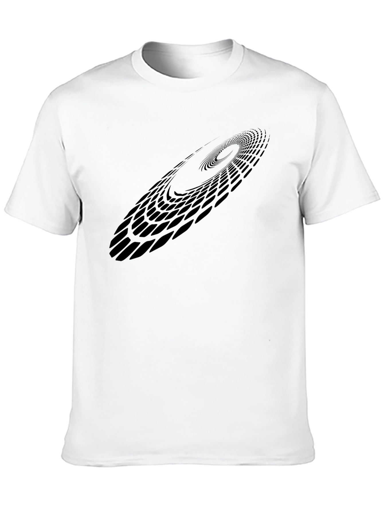 Abstract Vortex Graphic Black T-Shirt
