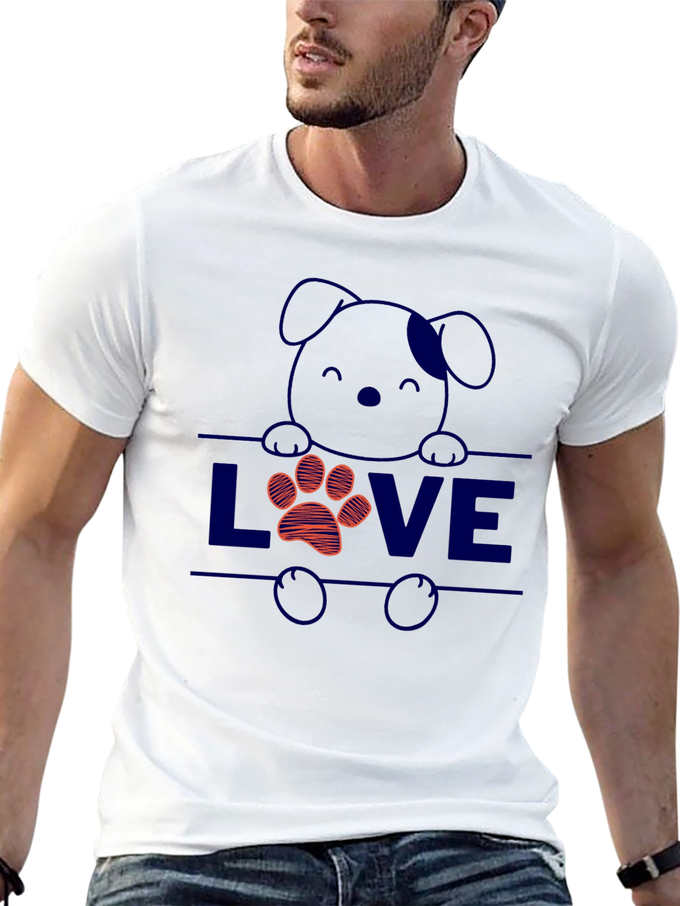 Dog Lover T-Shirt: Cute Puppy & Paw Print Design