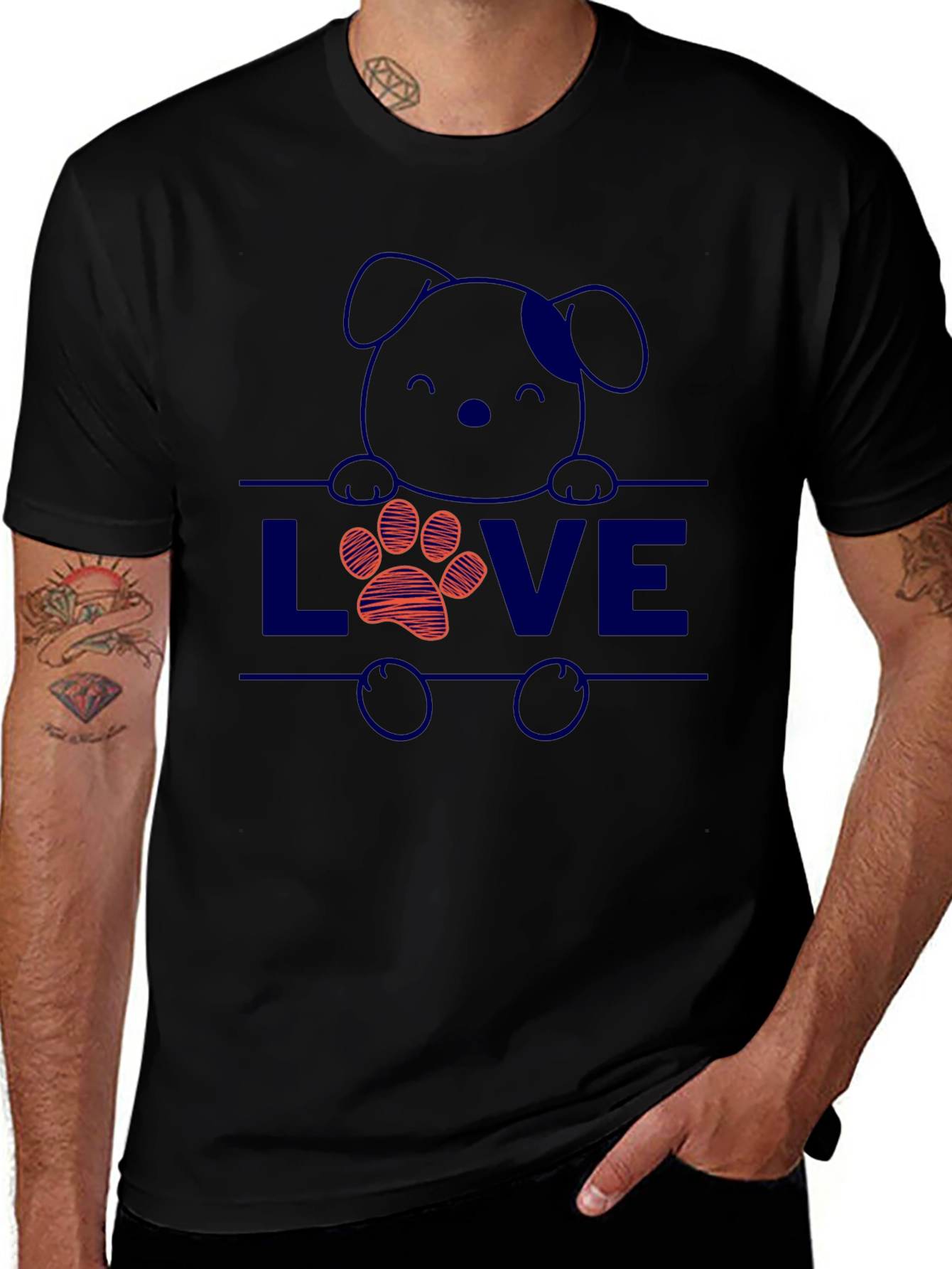 Dog Lover T-Shirt: Cute Puppy & Paw Print Design