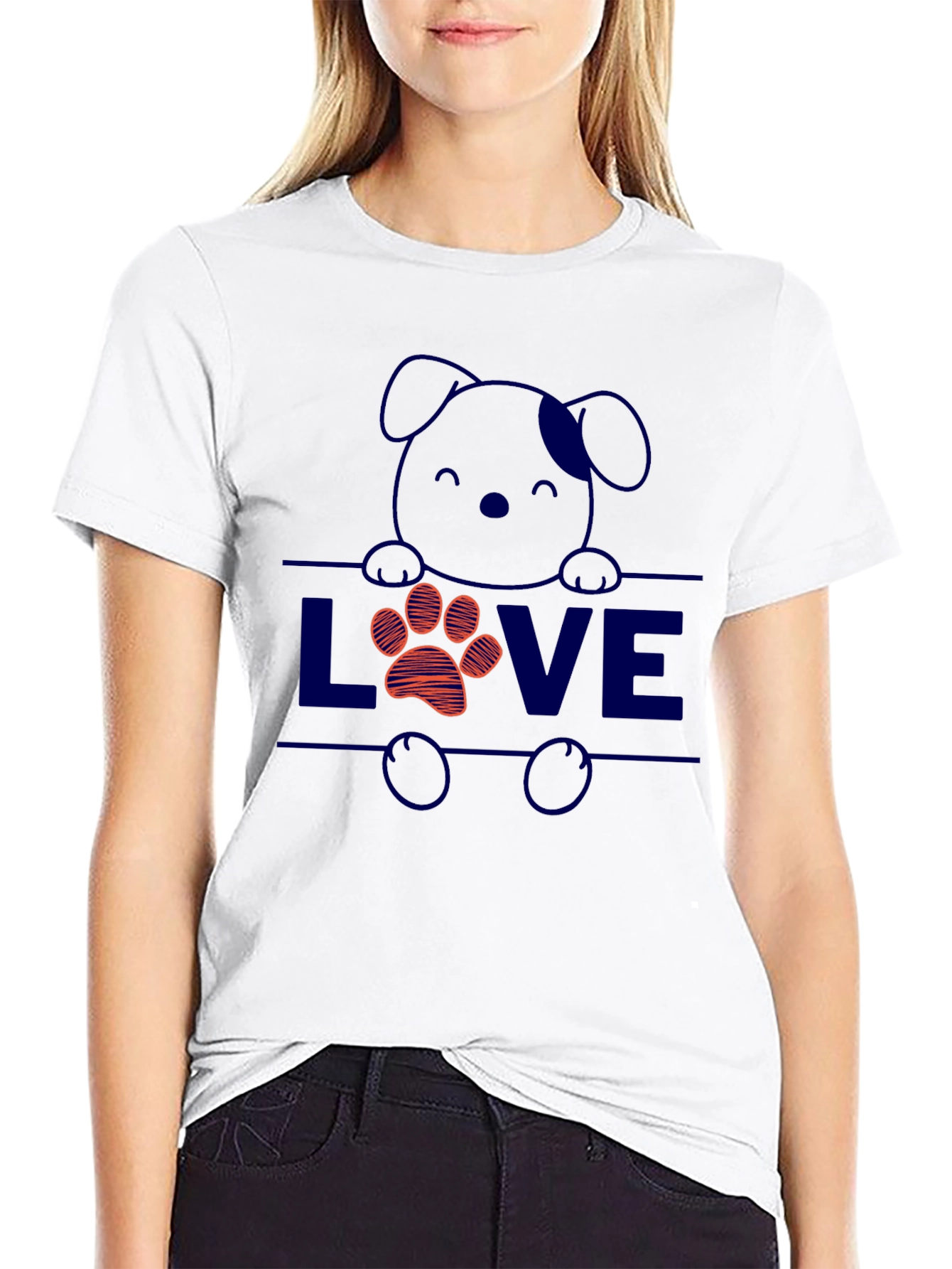 Dog Lover T-Shirt: Cute Puppy & Paw Print Design