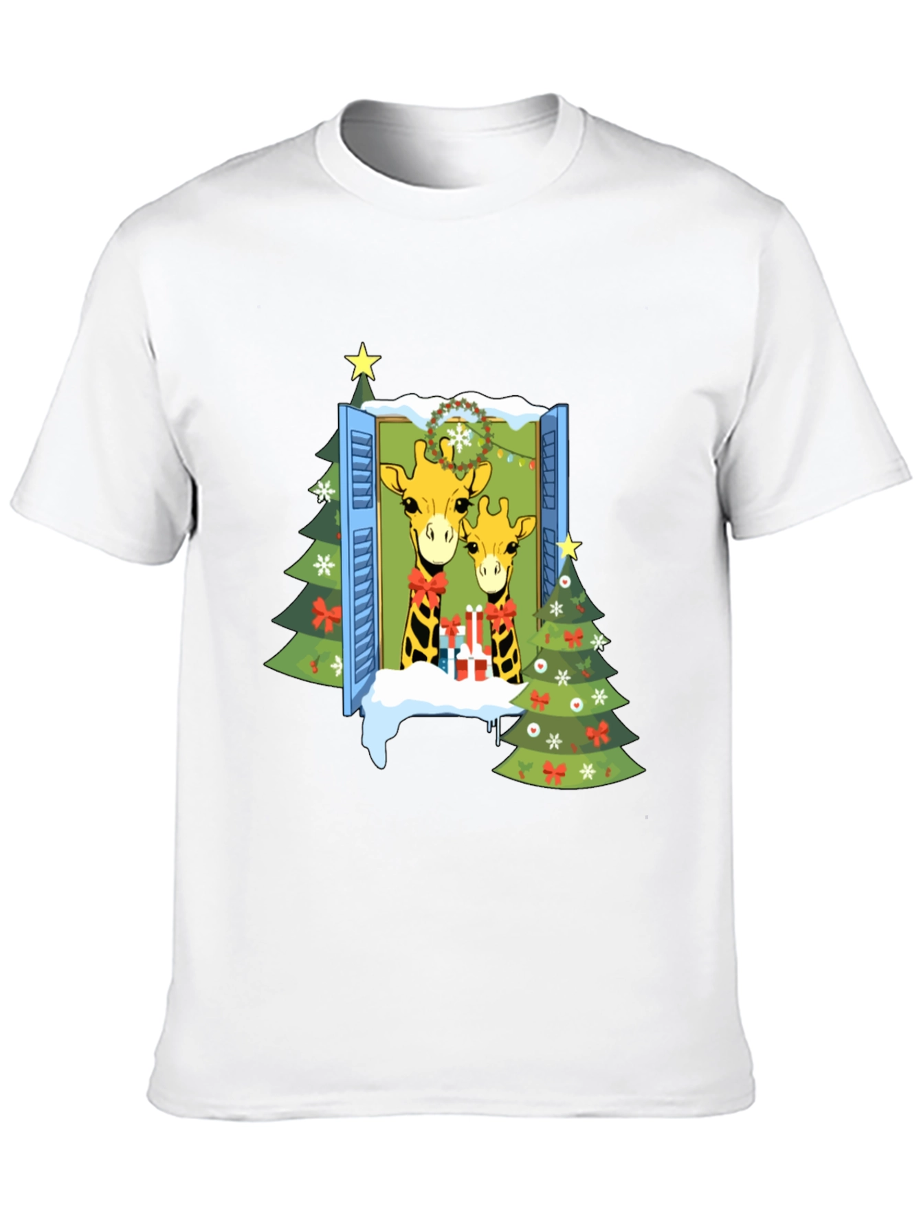 Festive Giraffe Christmas T-Shirt