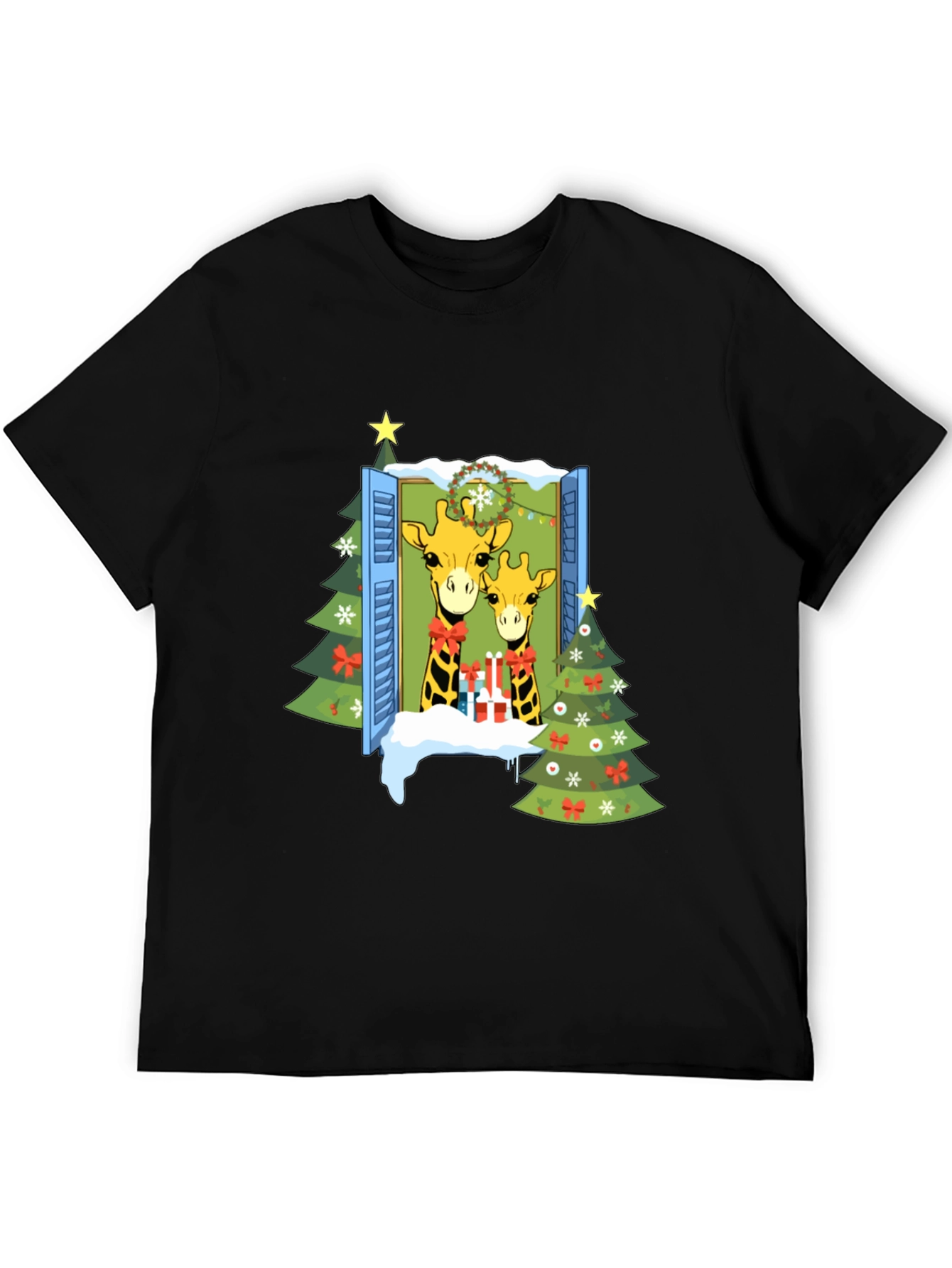 Festive Giraffe Christmas T-Shirt