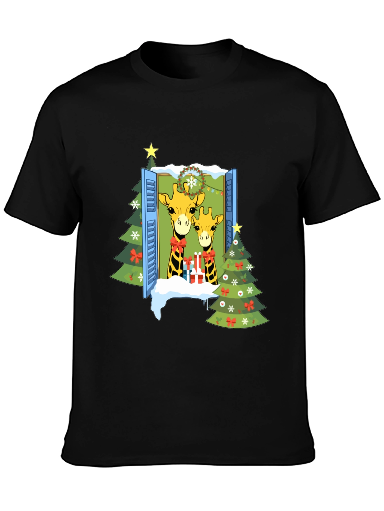 Festive Giraffe Christmas T-Shirt