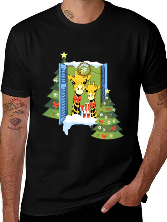 Festive Giraffe Christmas T-Shirt
