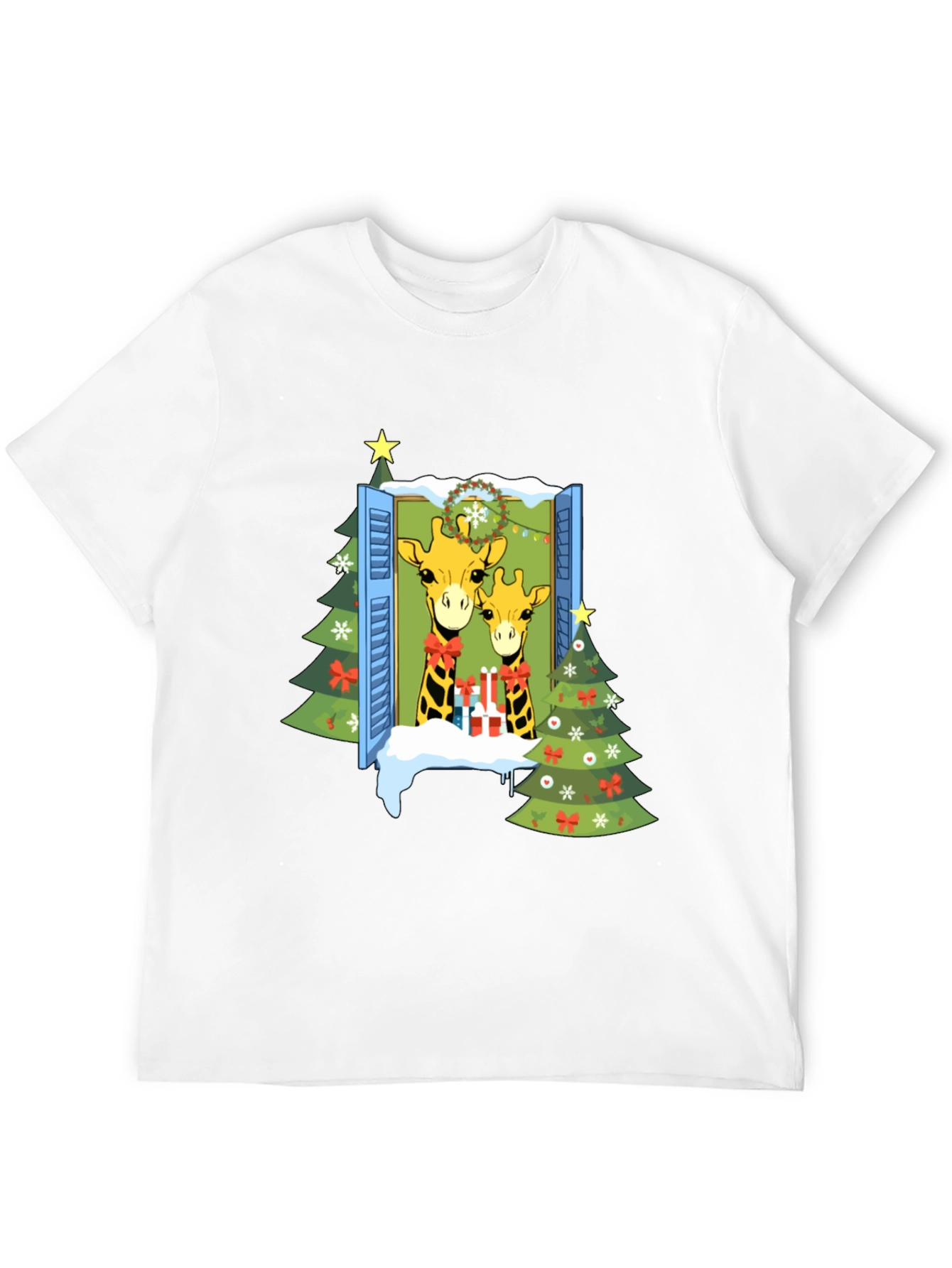 Festive Giraffe Christmas T-Shirt
