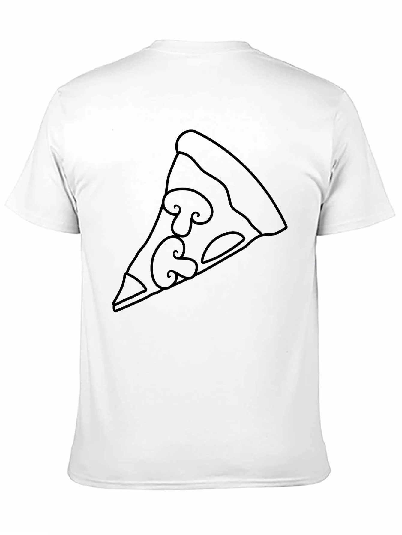 Pizza Slice Outline Graphic Tee - Black T-Shirt