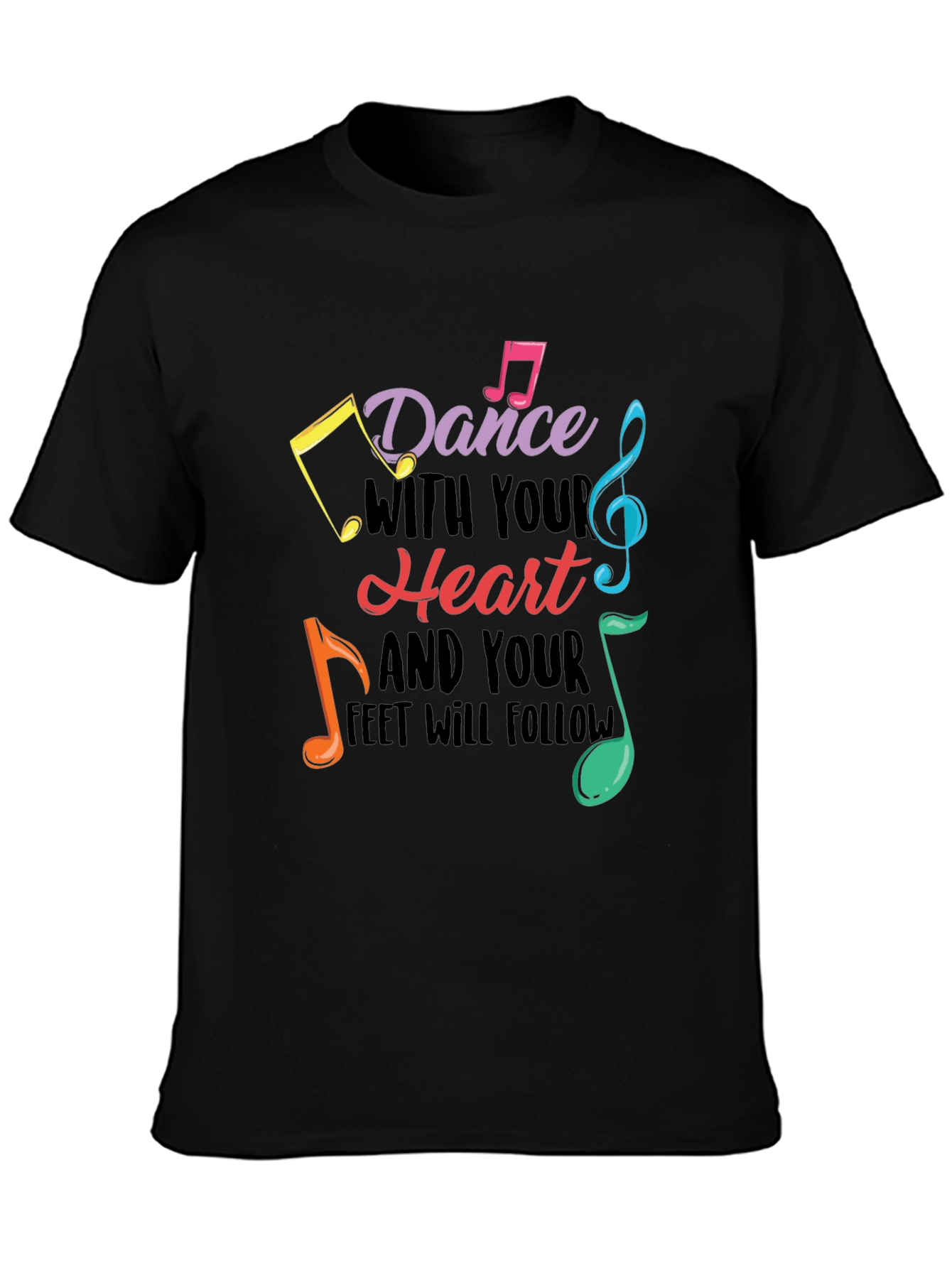Dance With Your Heart Graphic Tee - Black