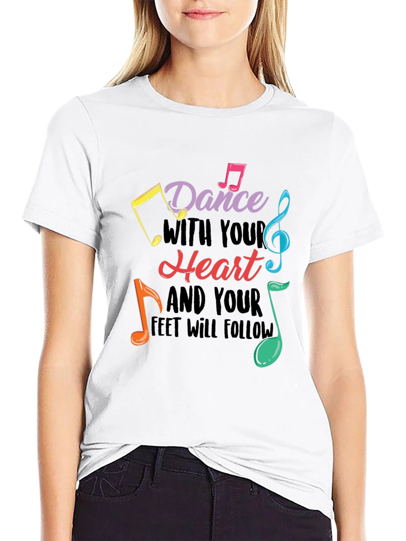 Dance With Your Heart Graphic Tee - Black