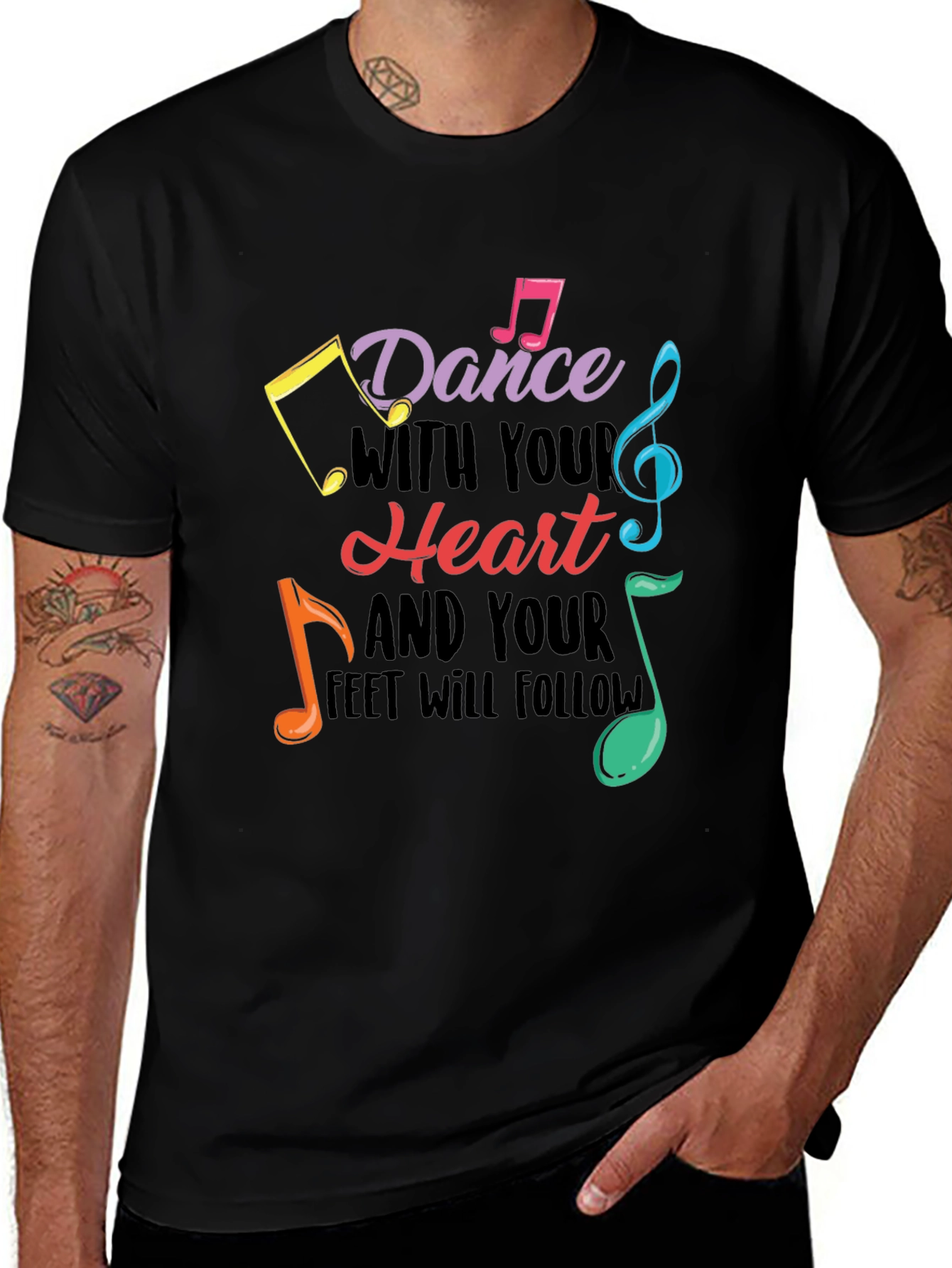 Dance With Your Heart Graphic Tee - Black