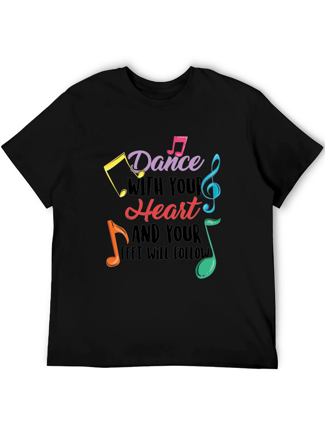 Dance With Your Heart Graphic Tee - Black
