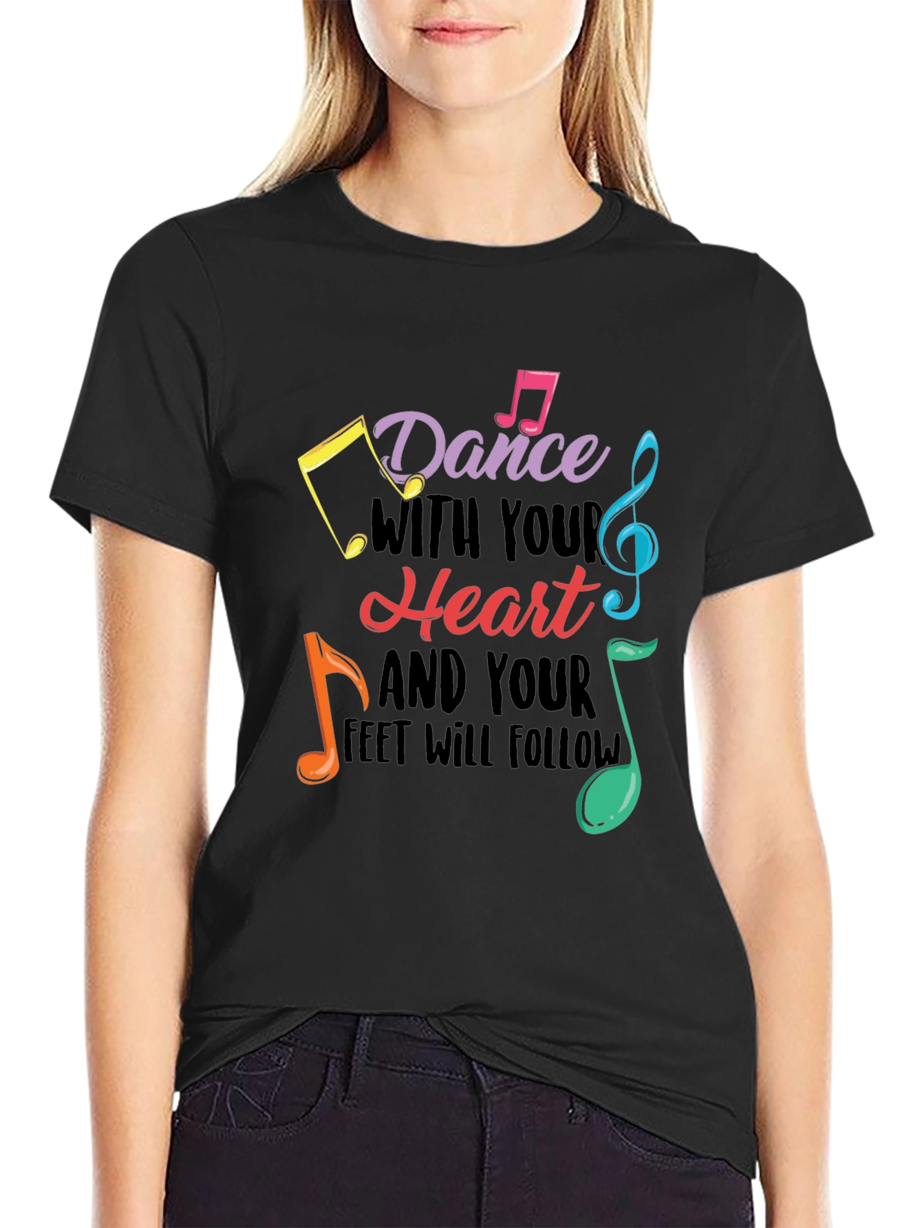 Dance With Your Heart Graphic Tee - Black