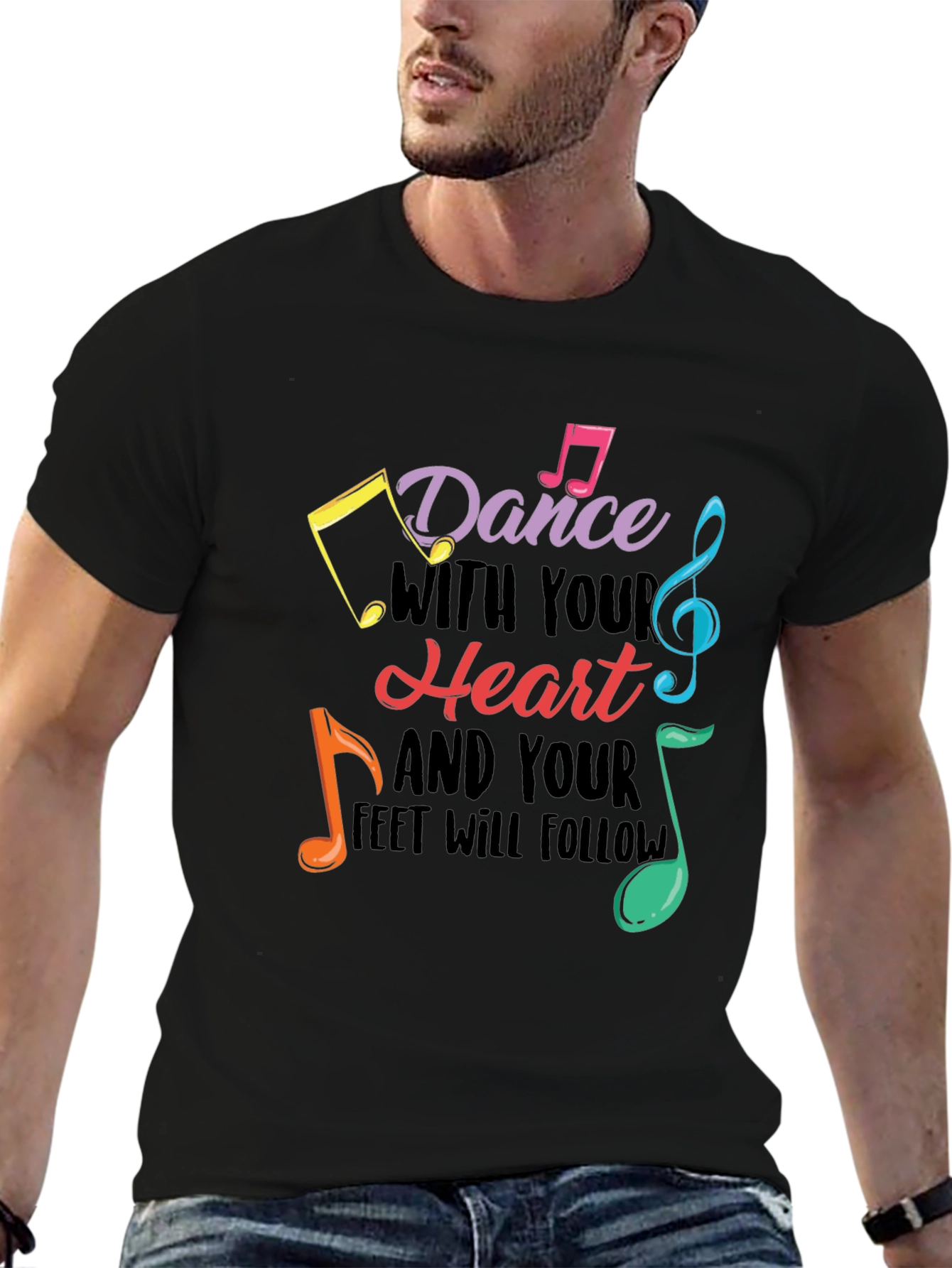 Dance With Your Heart Graphic Tee - Black