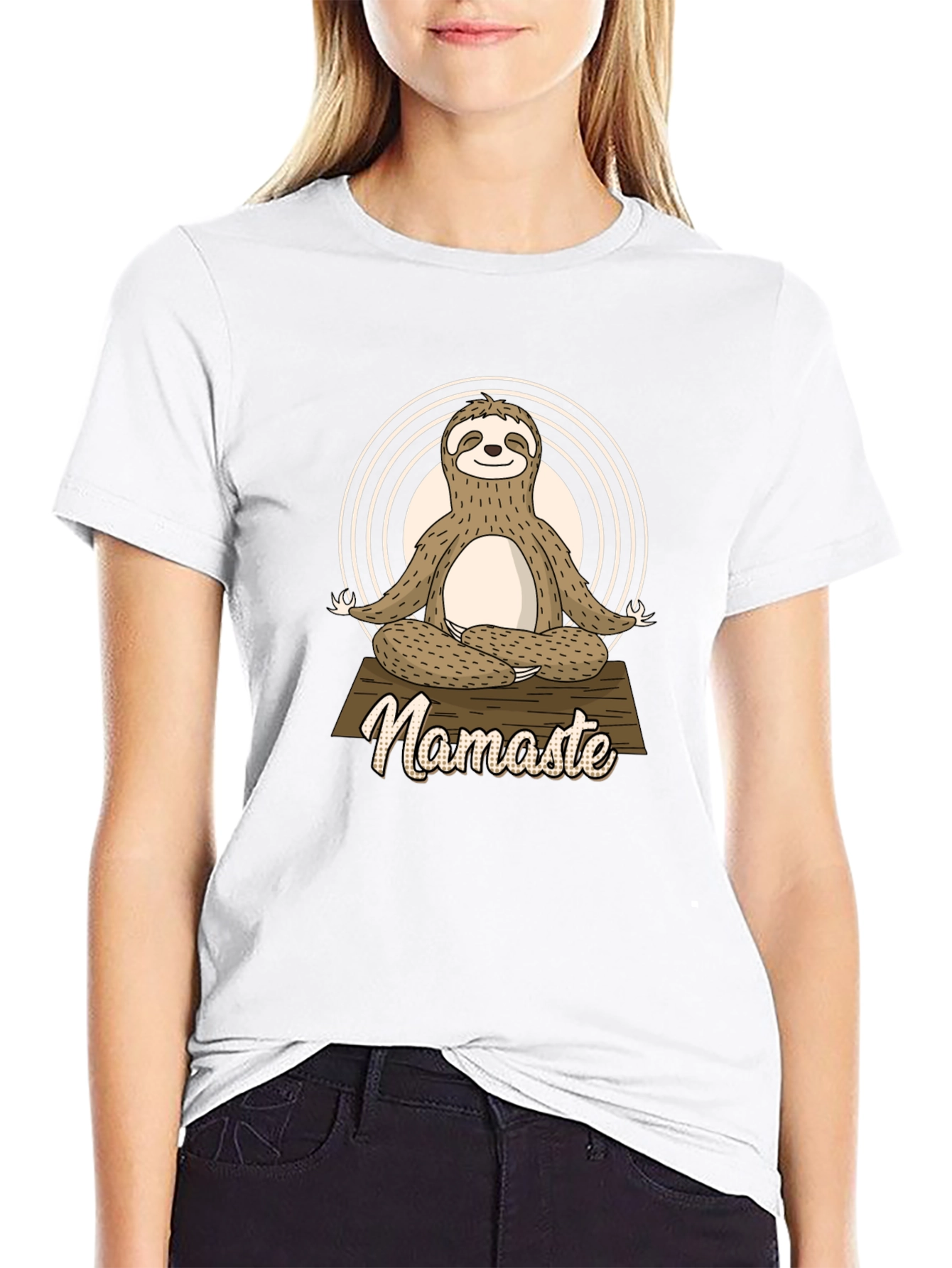 Namaste Sloth Yoga Black T-Shirt