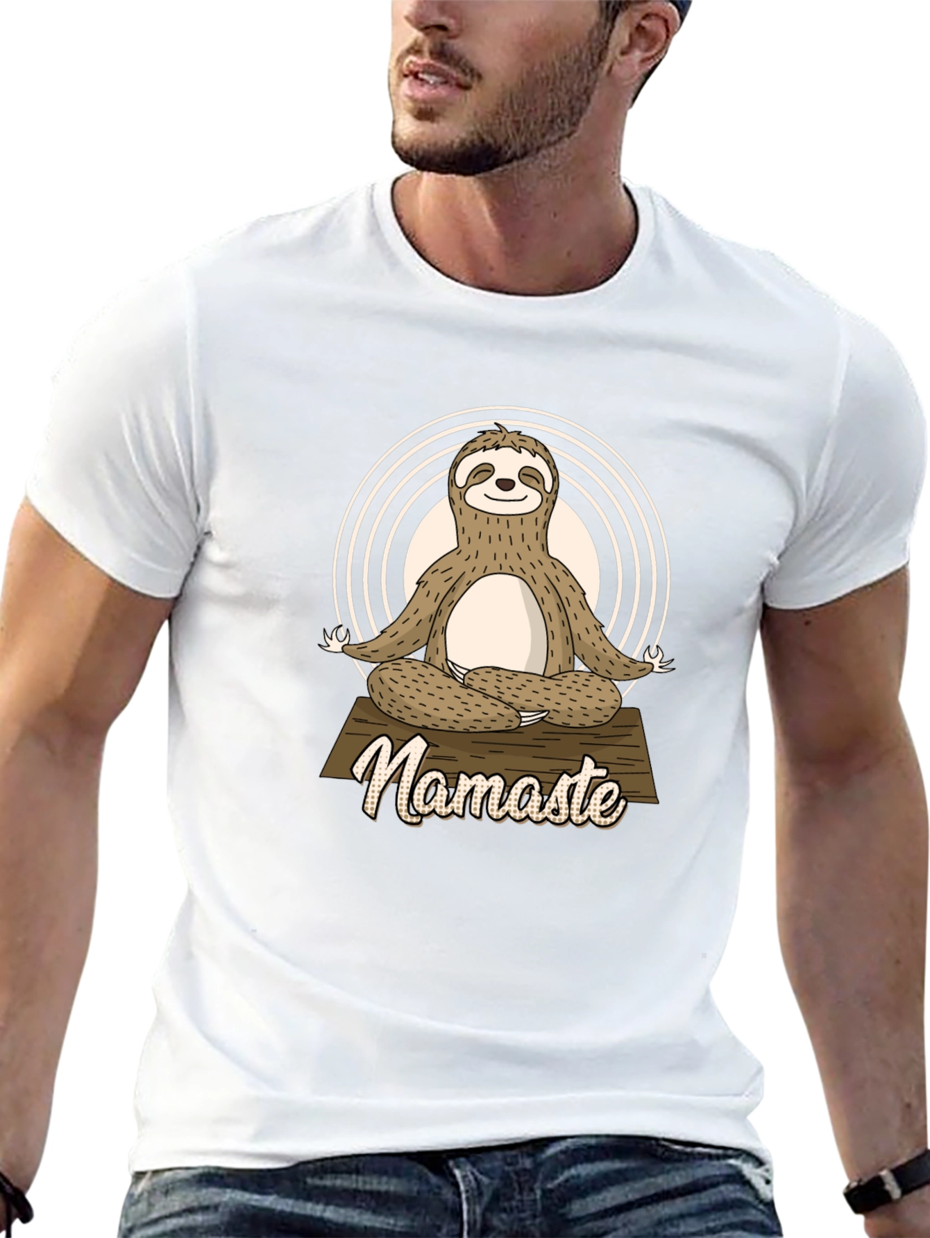 Namaste Sloth Yoga Black T-Shirt