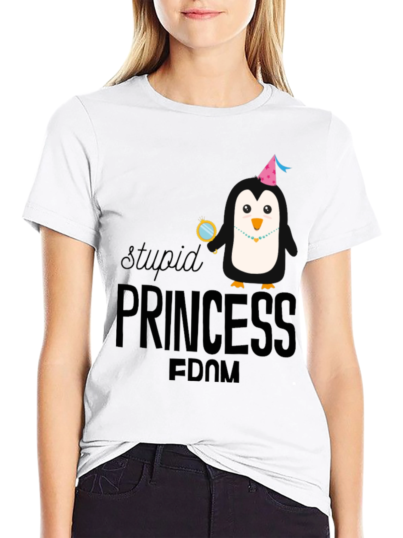 Stupid Princess-dom Penguin Graphic T-Shirt