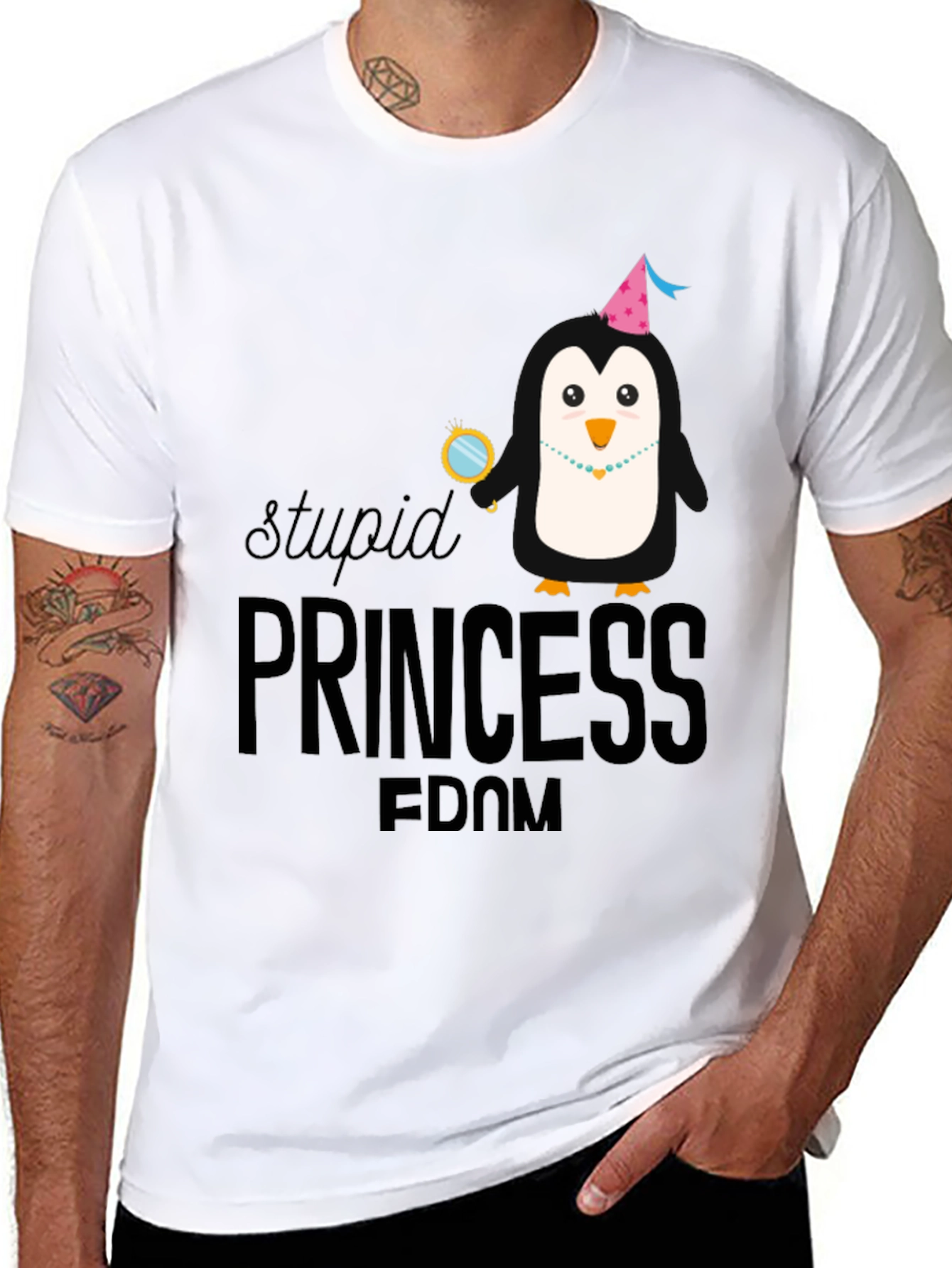 Stupid Princess-dom Penguin Graphic T-Shirt