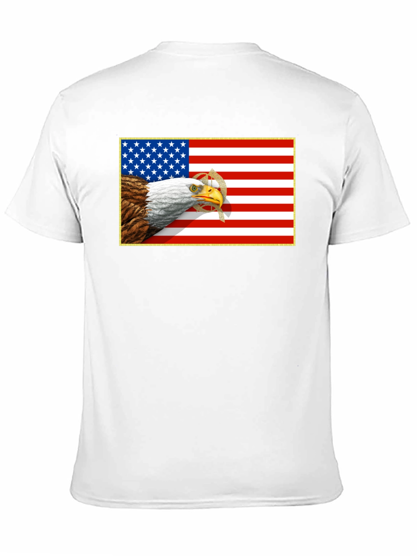American Eagle & Flag Graphic Black T-Shirt