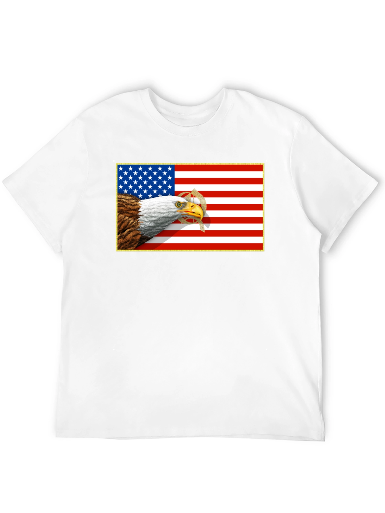 American Eagle & Flag Graphic Black T-Shirt