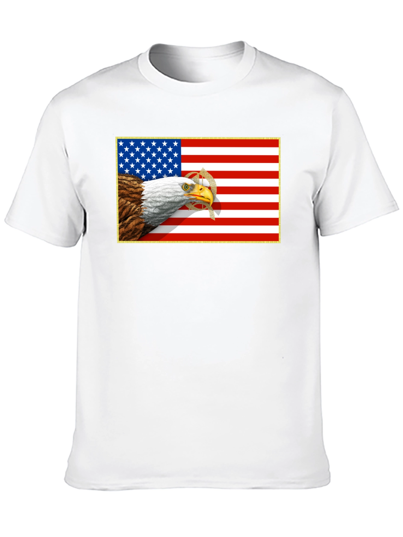American Eagle & Flag Graphic Black T-Shirt