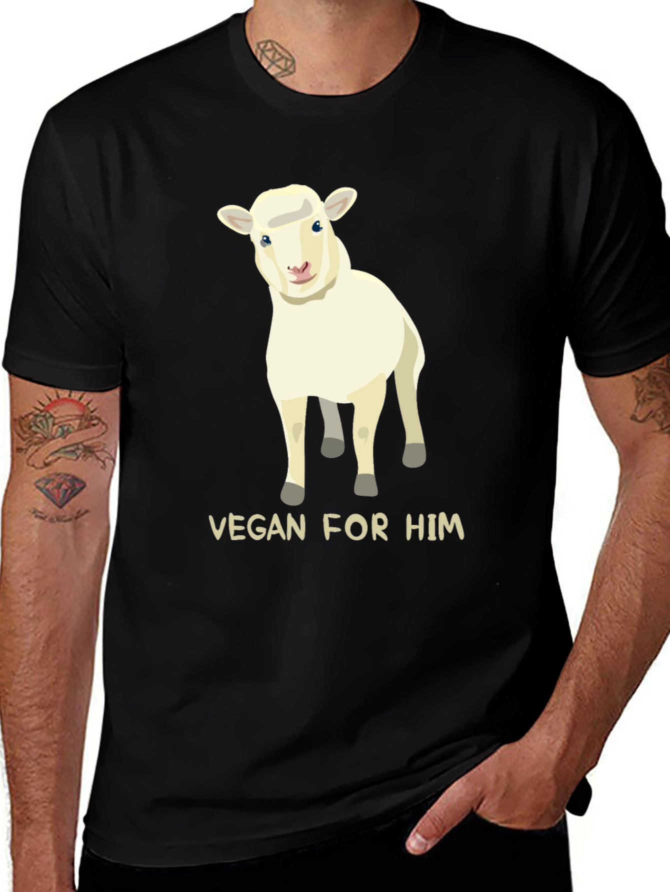 Vegan For Him Sheep Graphic Tee