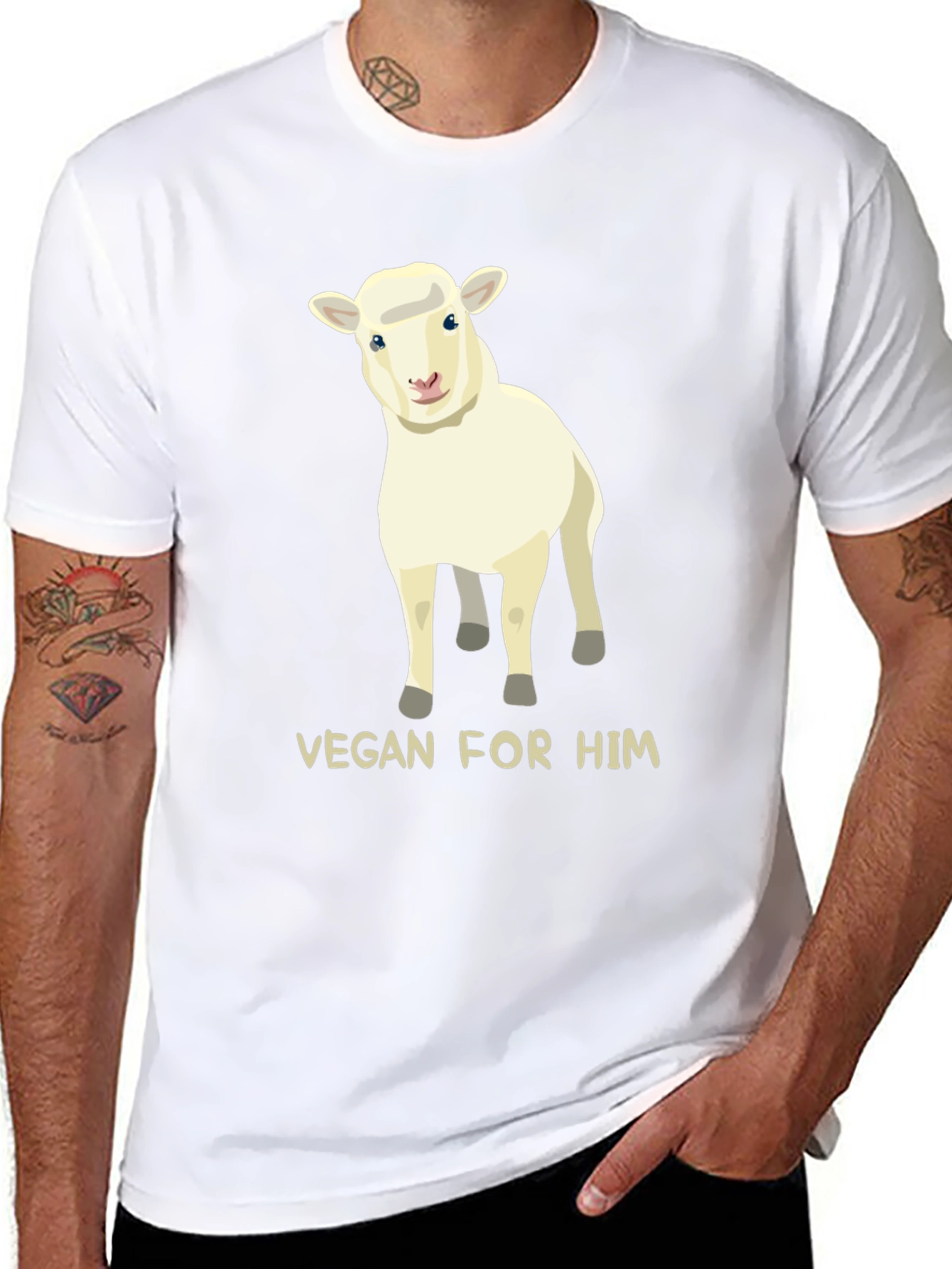 Vegan For Him Sheep Graphic Tee