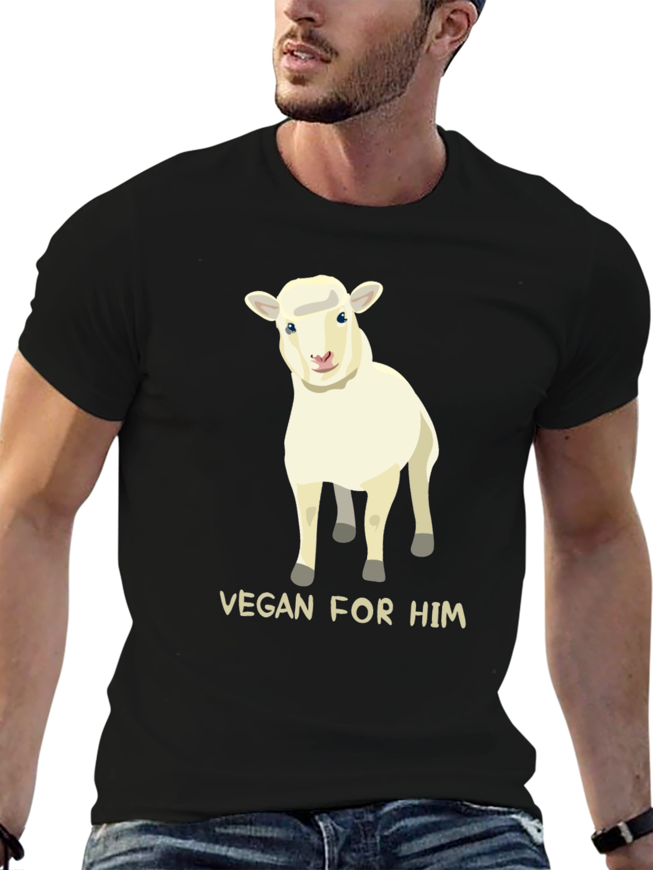 Vegan For Him Sheep Graphic Tee