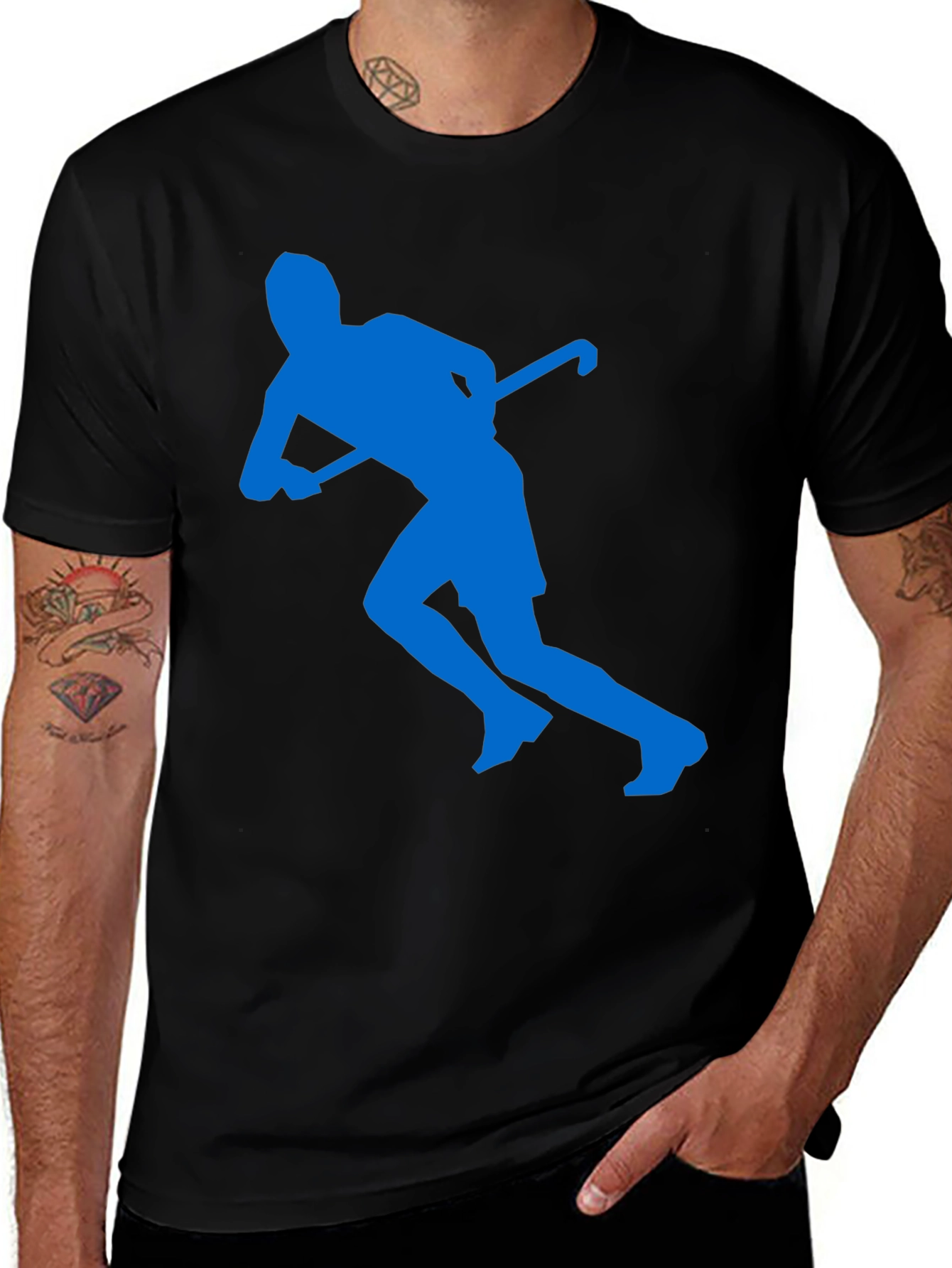Field Hockey Silhouette Graphic Tee - Black