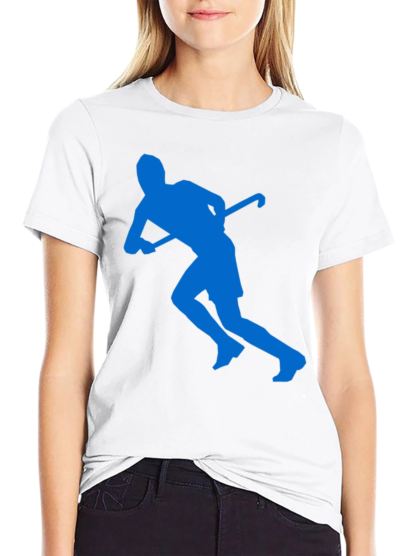 Field Hockey Silhouette Graphic Tee - Black