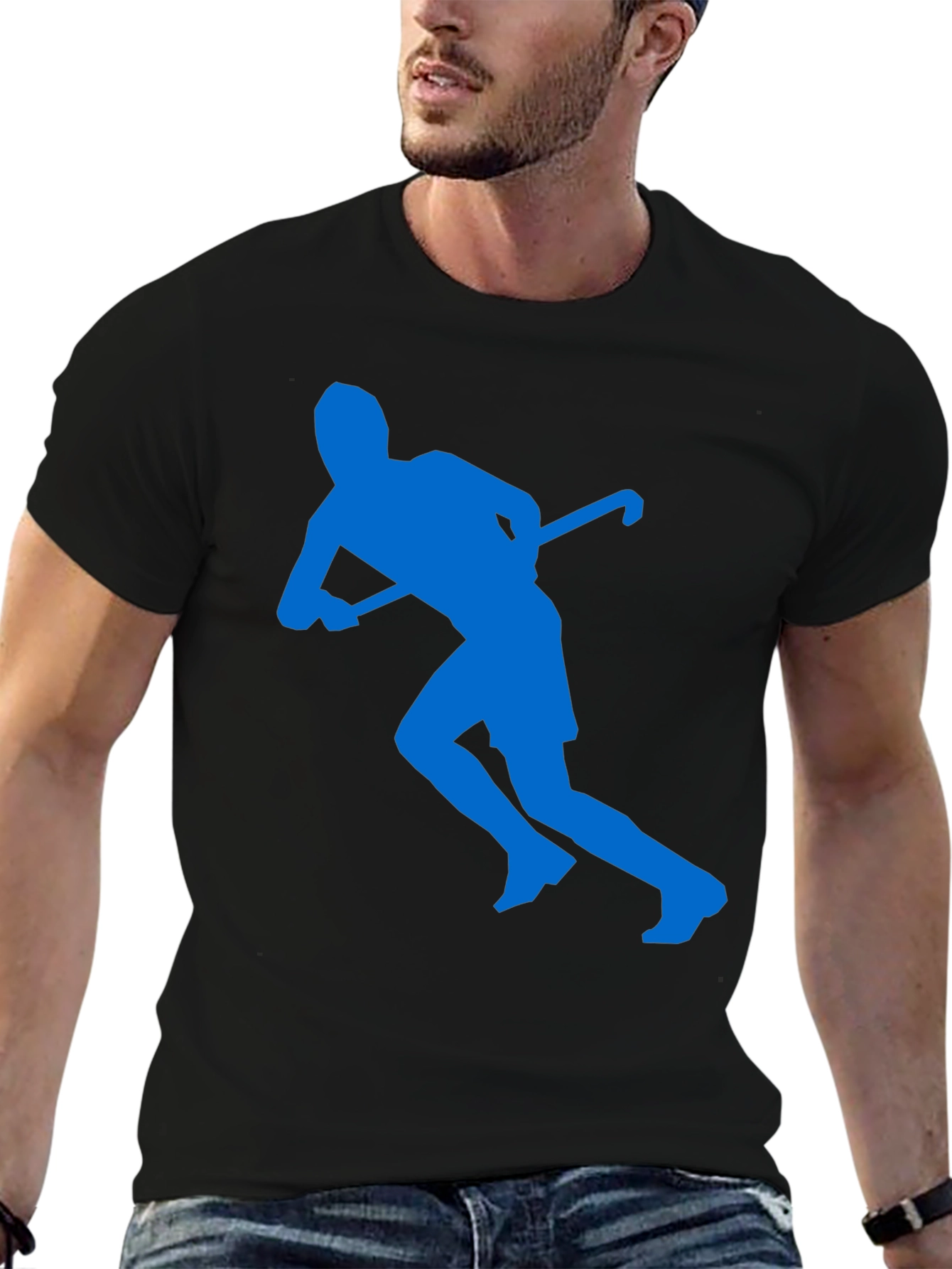 Field Hockey Silhouette Graphic Tee - Black