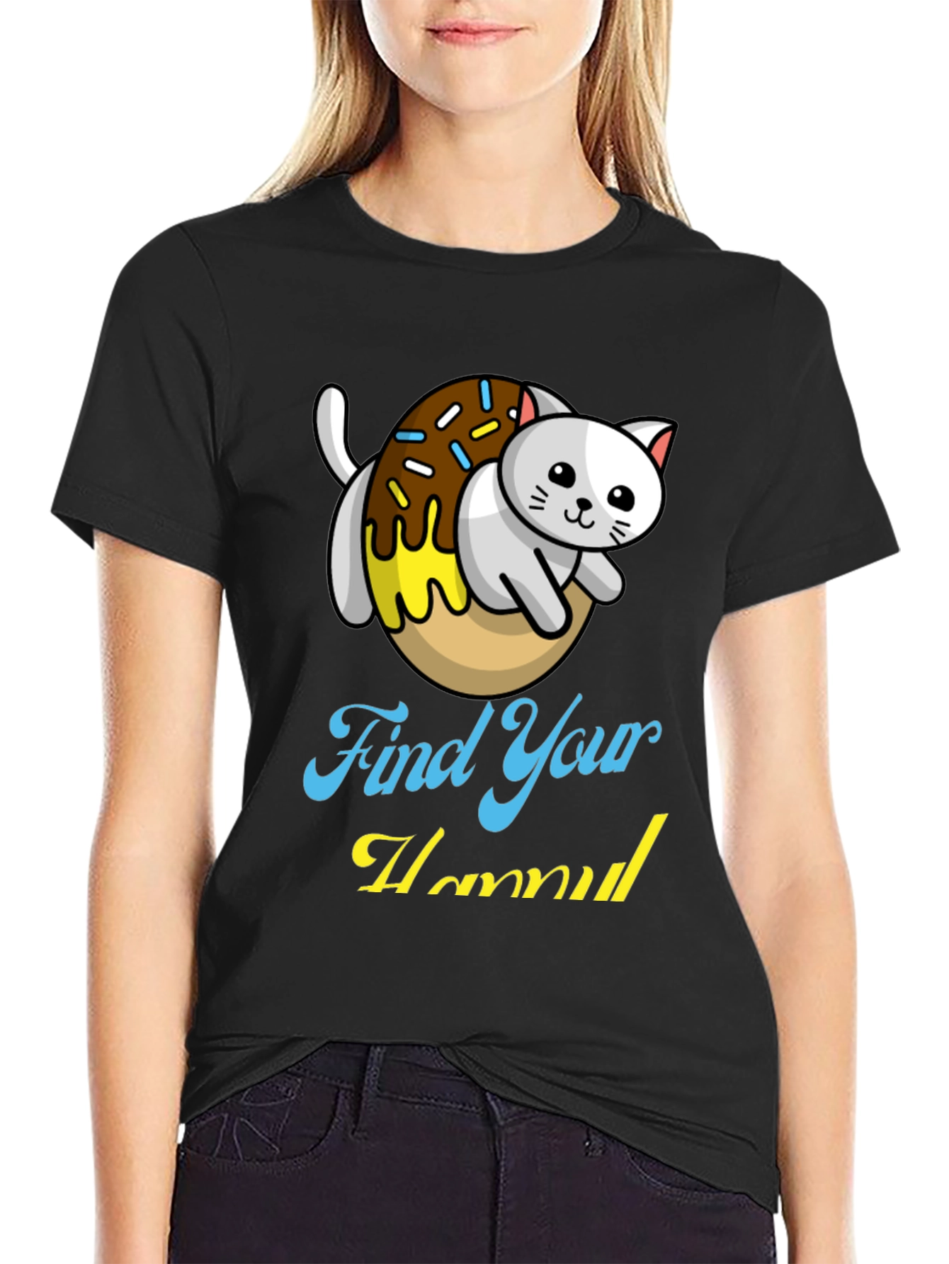 Find Your Hummus Cat Donut T-Shirt