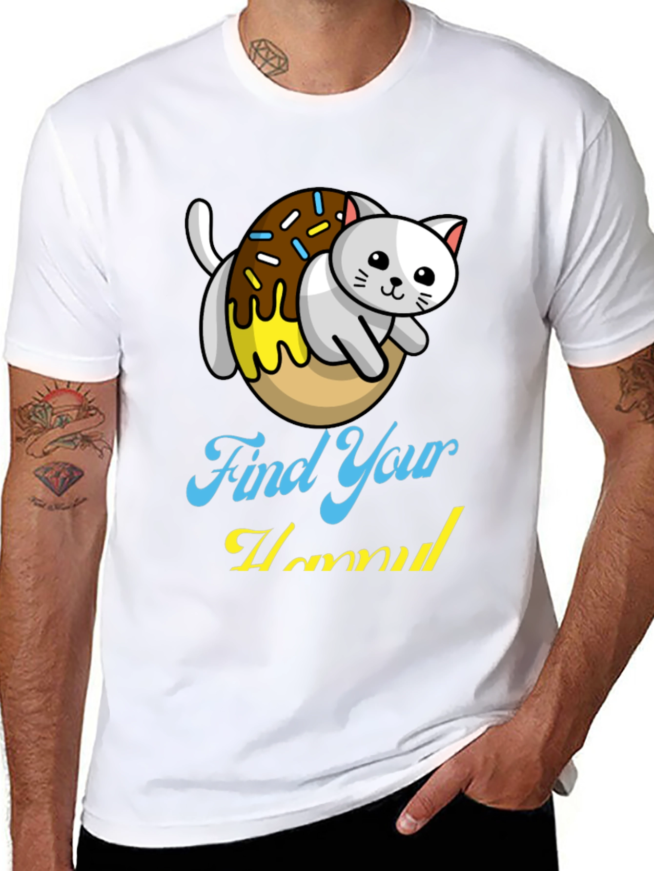 Find Your Hummus Cat Donut T-Shirt