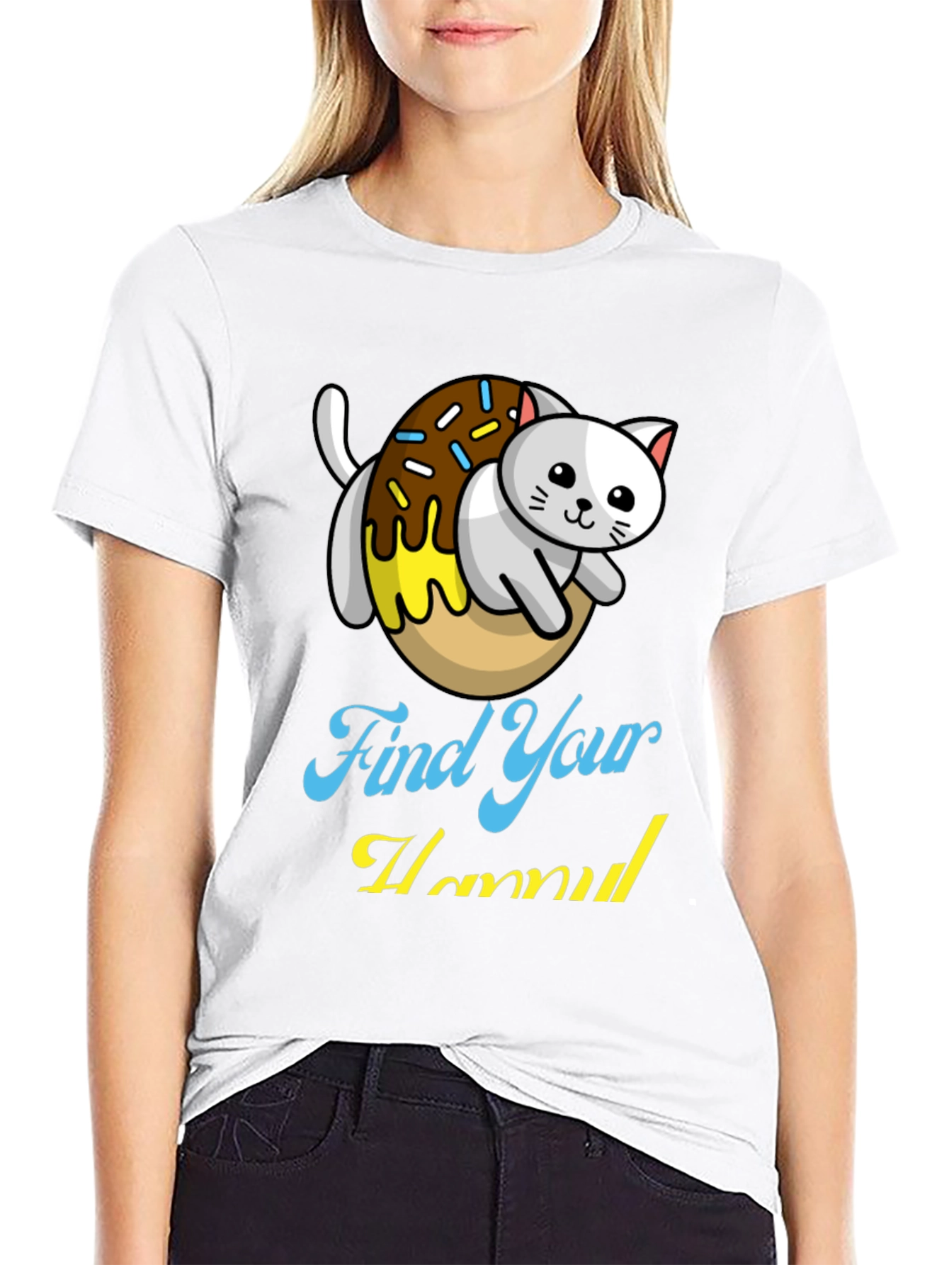 Find Your Hummus Cat Donut T-Shirt