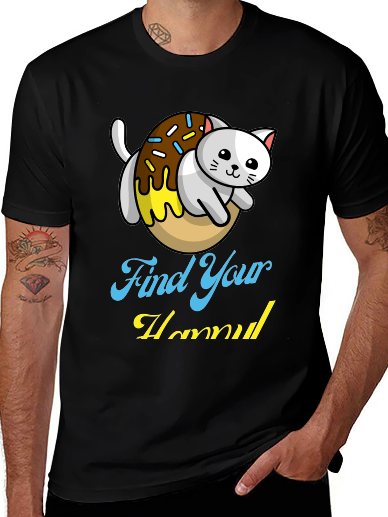 Find Your Hummus Cat Donut T-Shirt