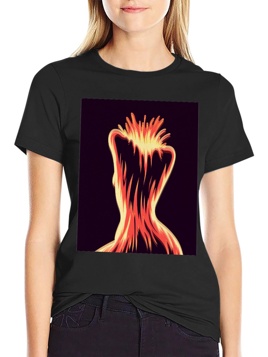 Abstract Fiery Figure Tee - Bold Graphic Print