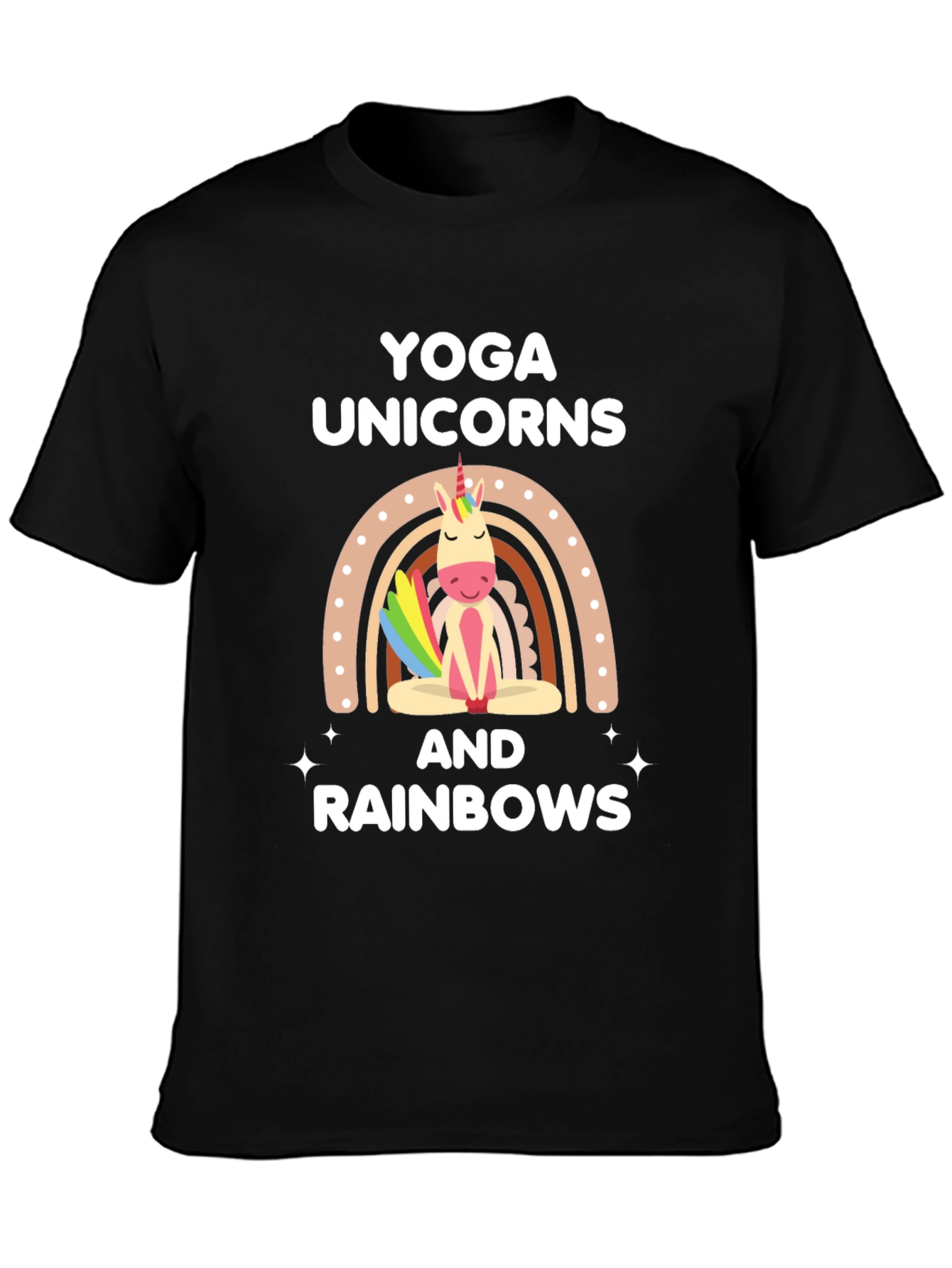 Yoga Unicorns & Rainbows Graphic T-Shirt