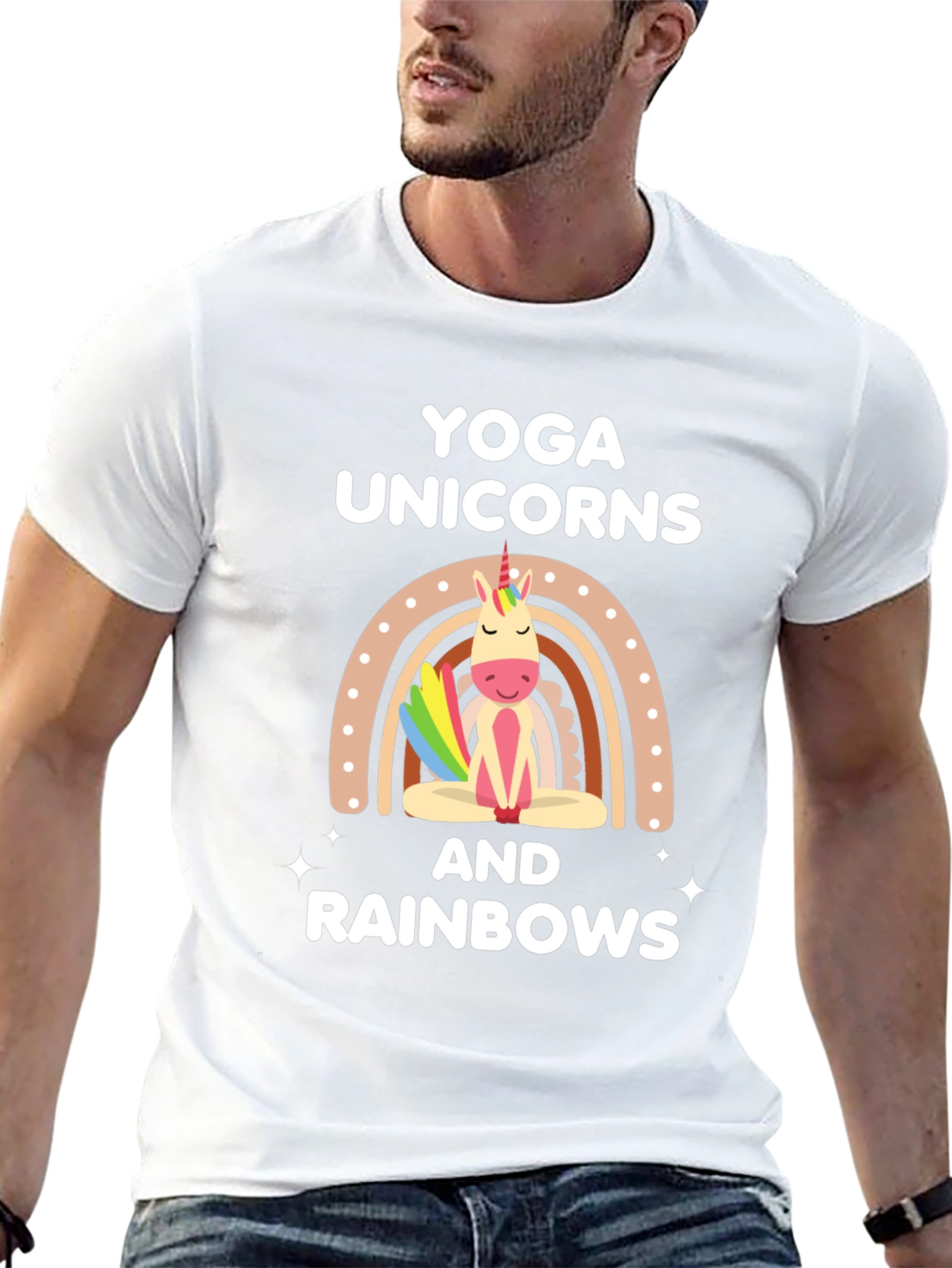 Yoga Unicorns & Rainbows Graphic T-Shirt