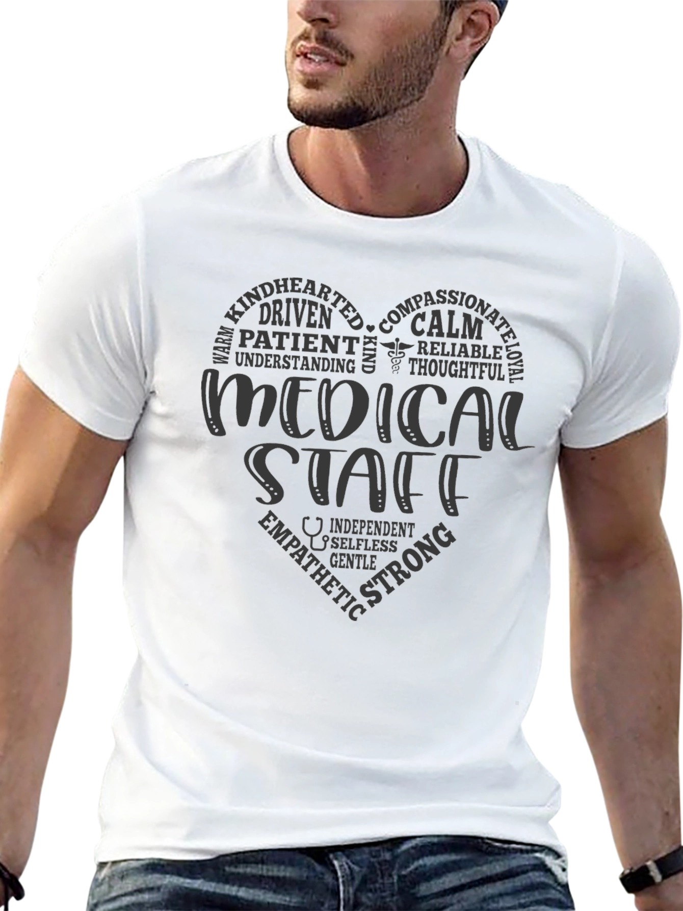Medical Staff Heart Graphic T-Shirt