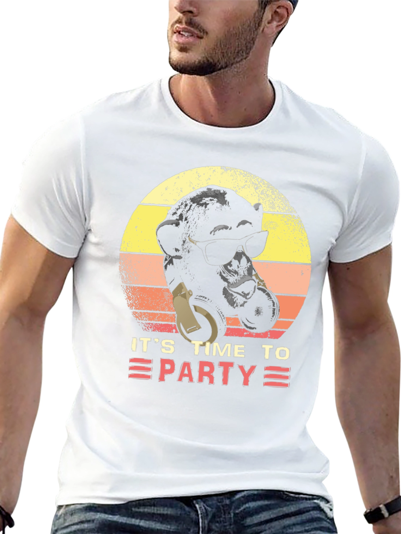 Its Time To Party Retro Monkey DJ Graphic Tee