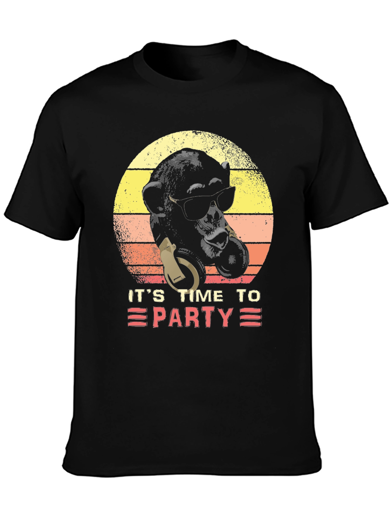 Its Time To Party Retro Monkey DJ Graphic Tee