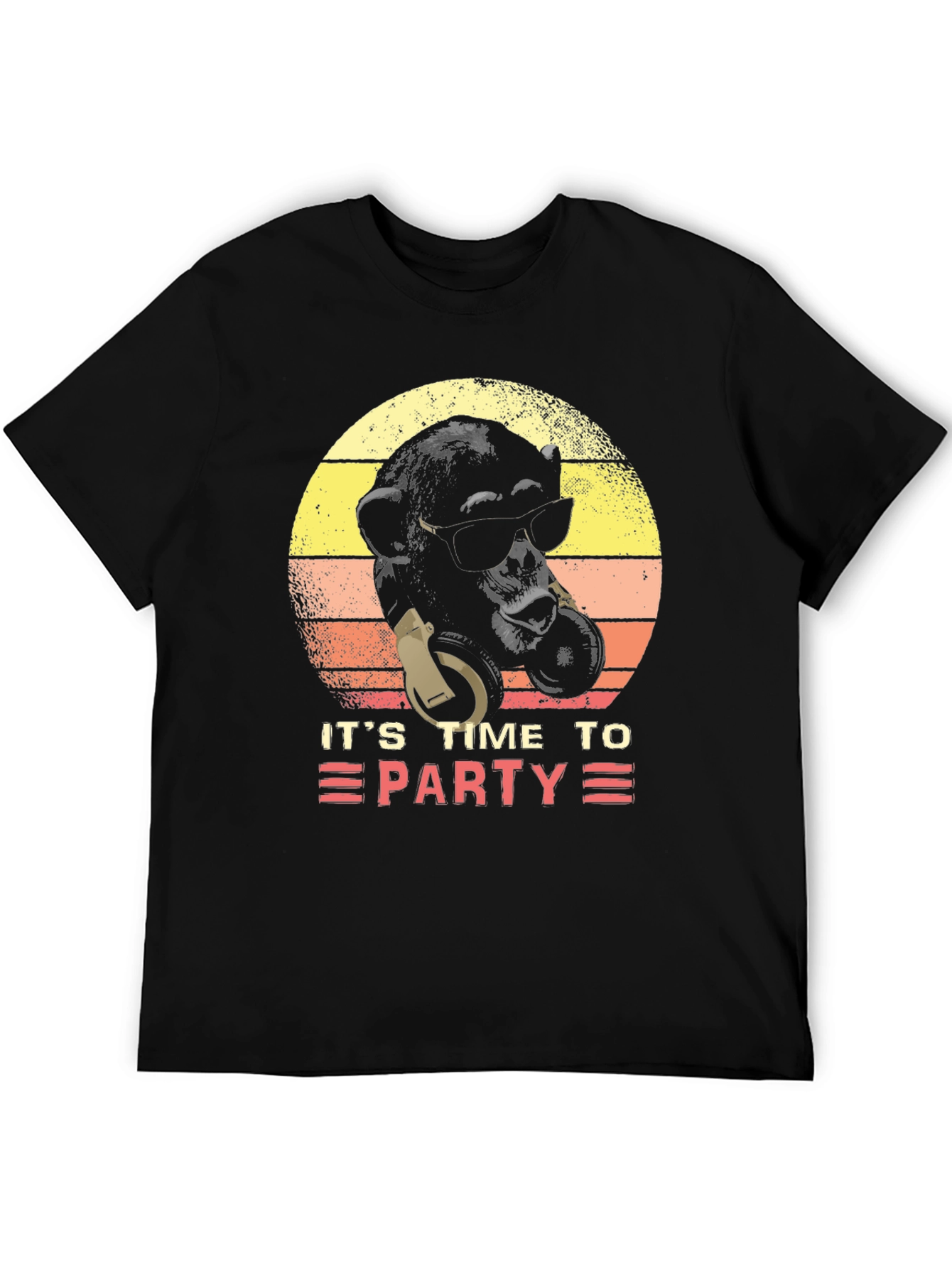 Its Time To Party Retro Monkey DJ Graphic Tee
