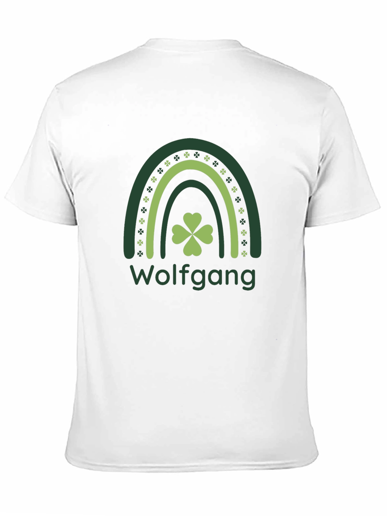 St. Patricks Day Wolfgang Rainbow Clover T-Shirt