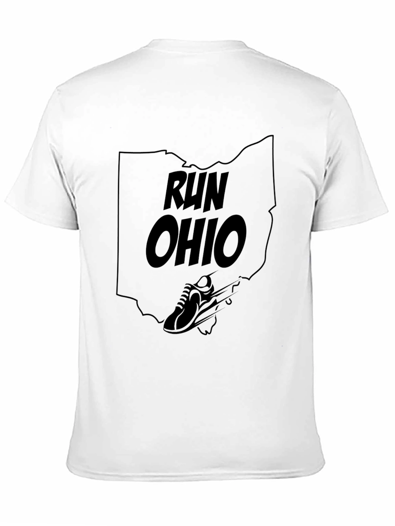Run Ohio State Outline Black T-Shirt