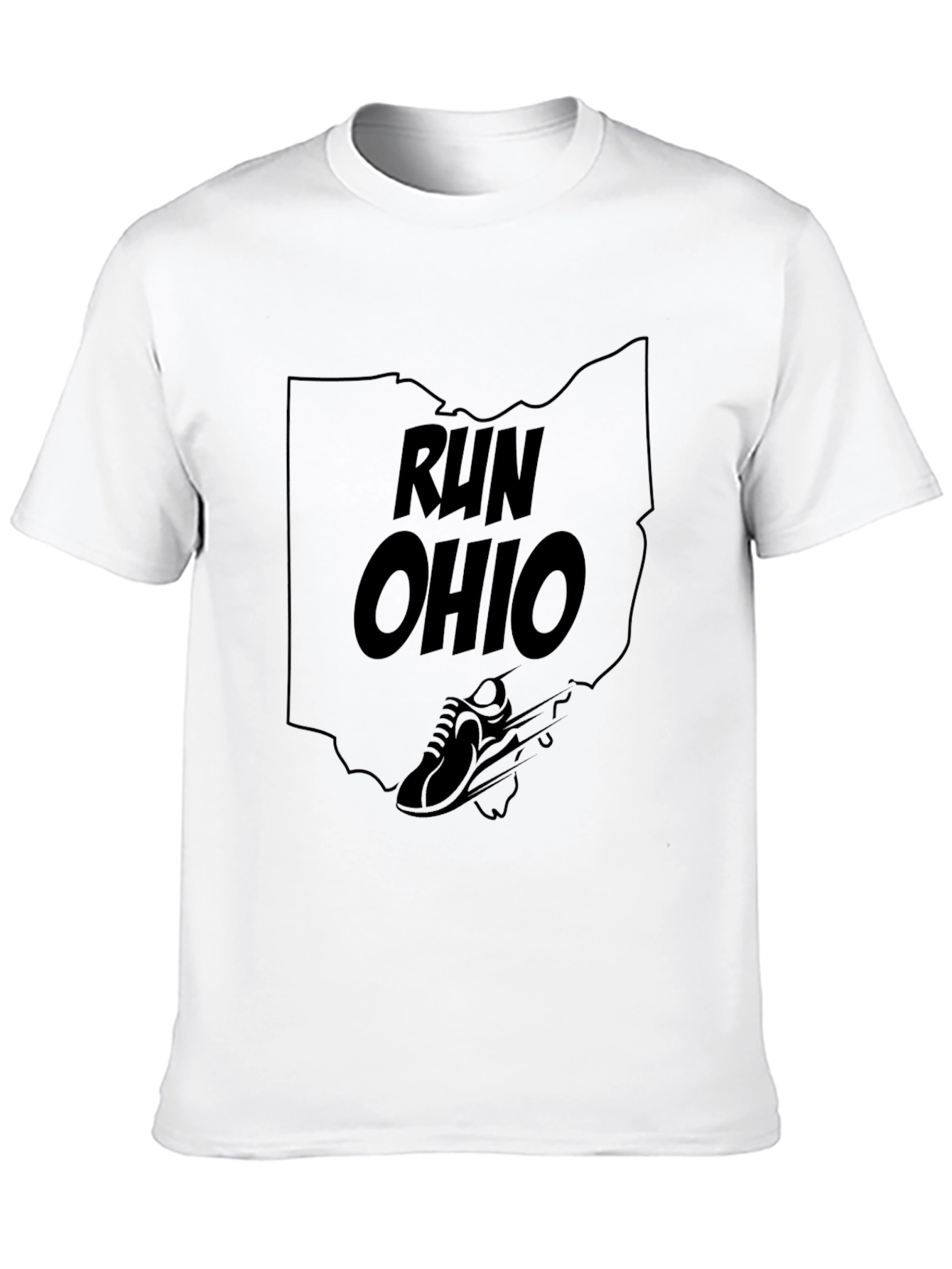 Run Ohio State Outline Black T-Shirt