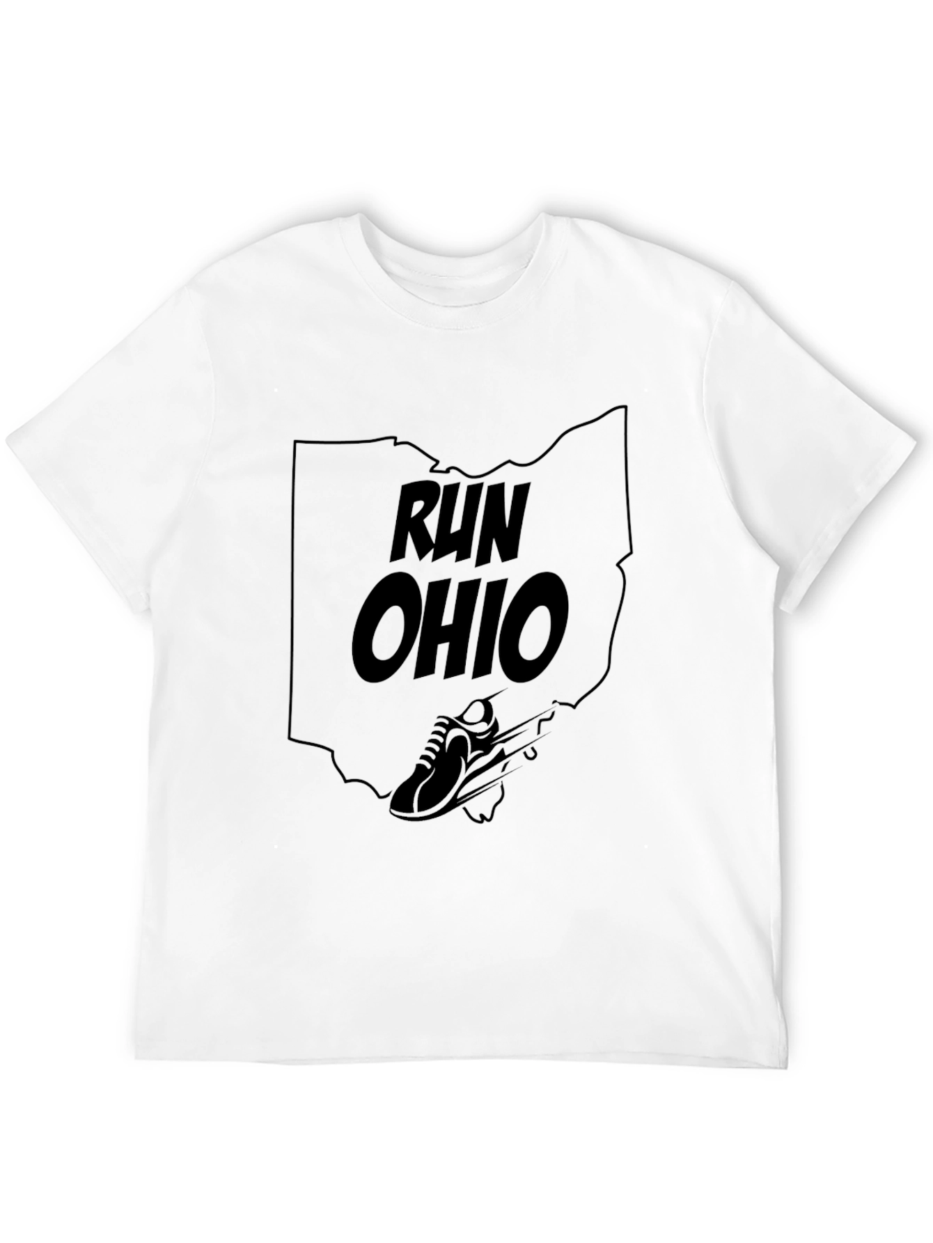 Run Ohio State Outline Black T-Shirt