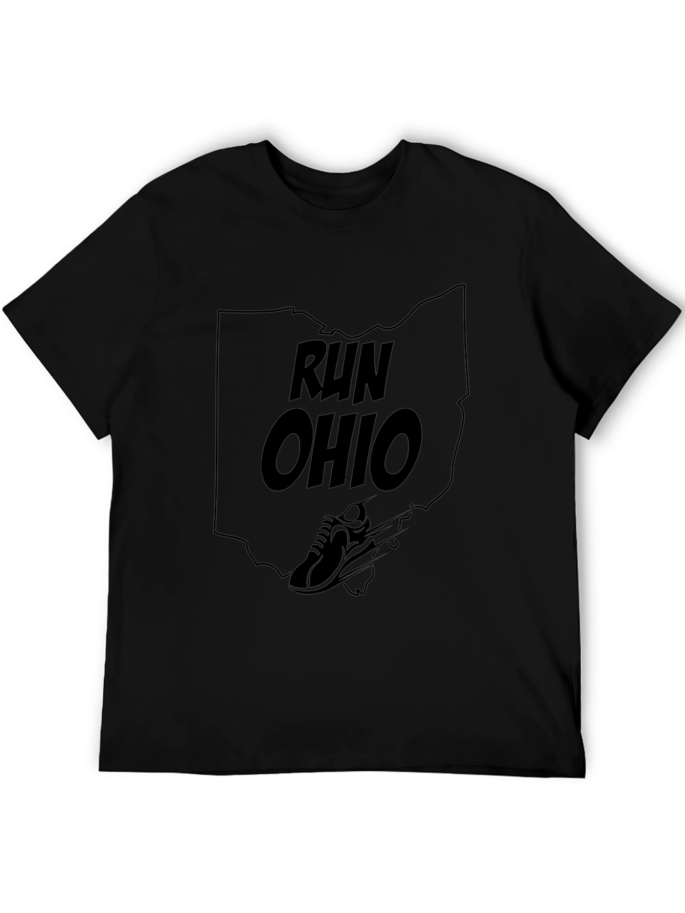 Run Ohio State Outline Black T-Shirt