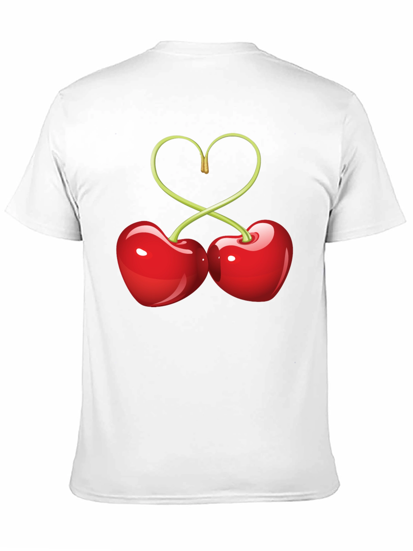 Heart Cherries Graphic Tee - Black Cotton T-Shirt