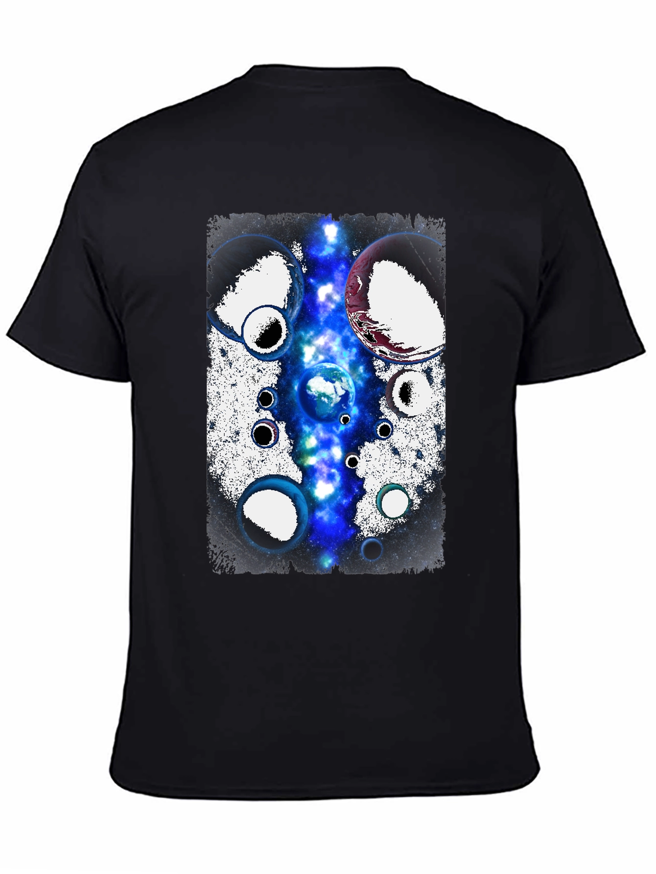 Cosmic Planets Black T-Shirt