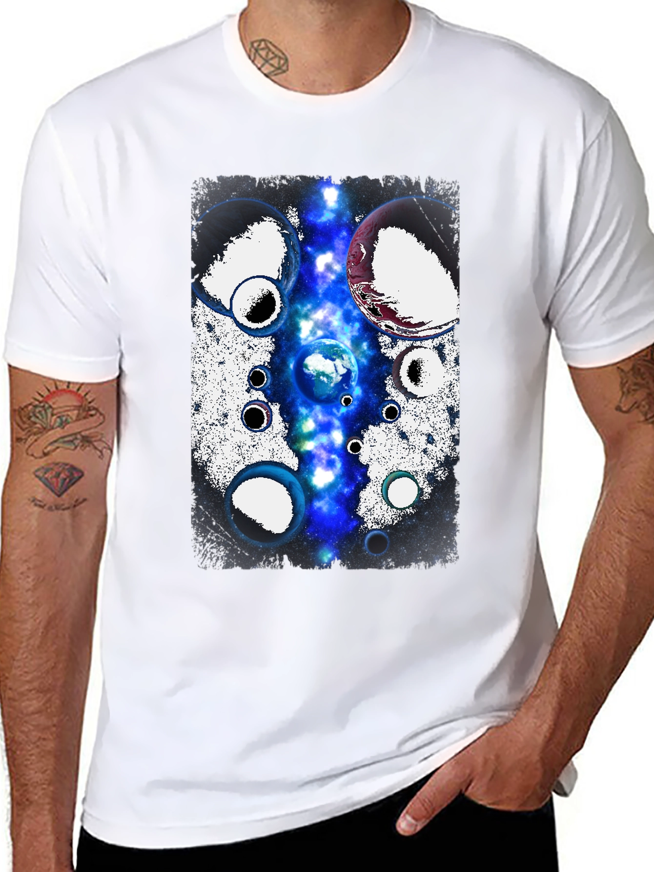 Cosmic Planets Black T-Shirt