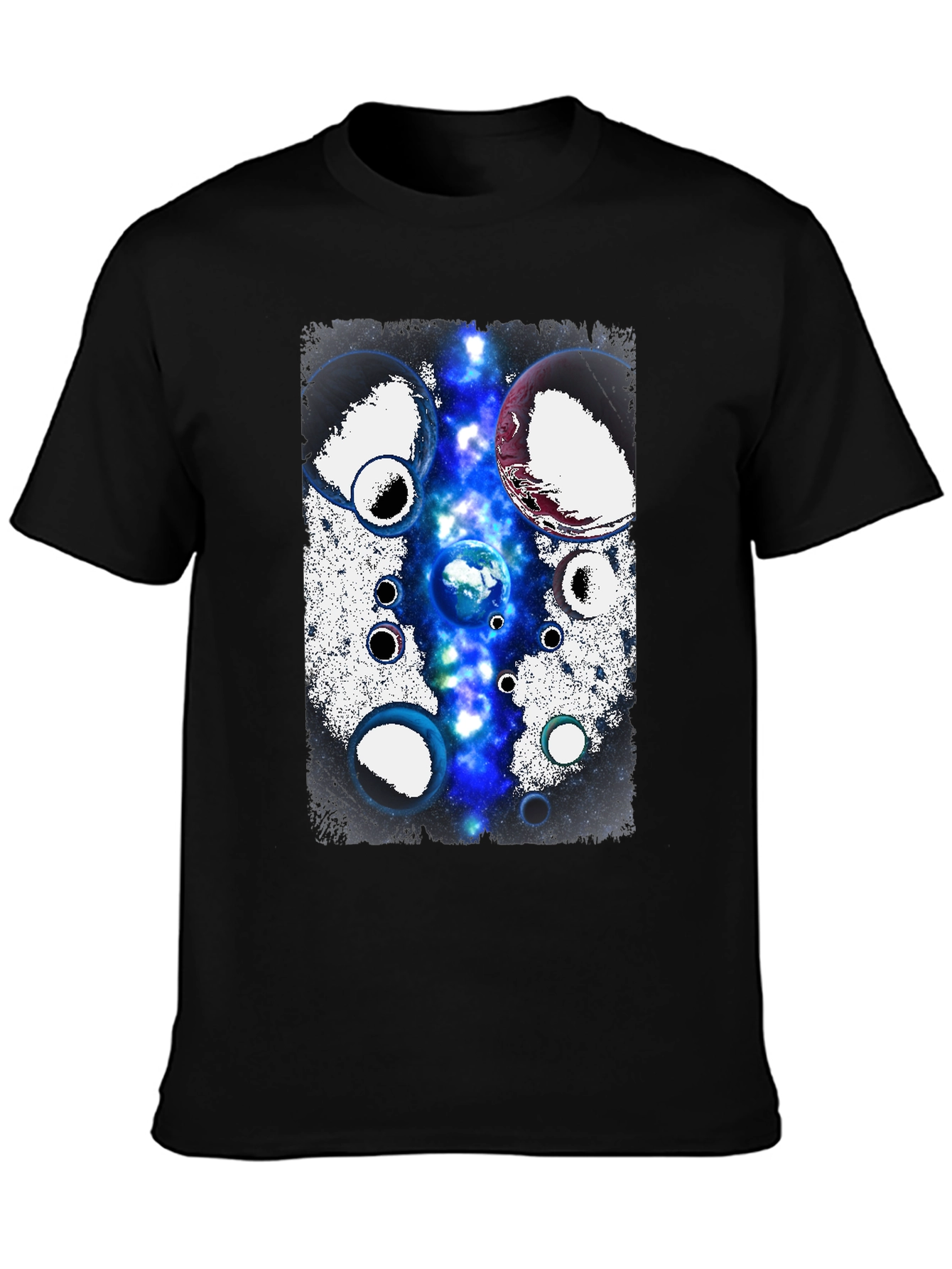 Cosmic Planets Black T-Shirt