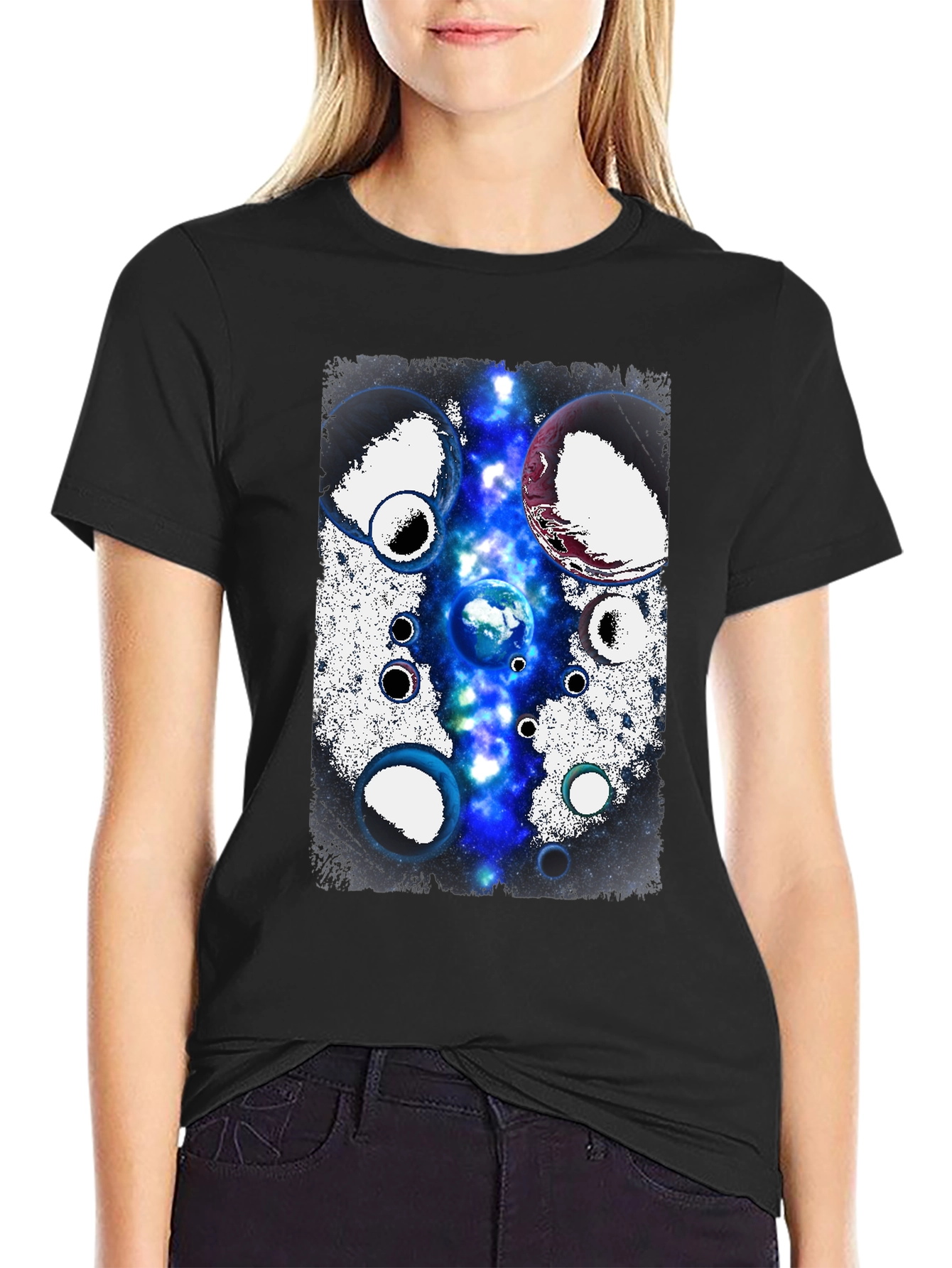 Cosmic Planets Black T-Shirt